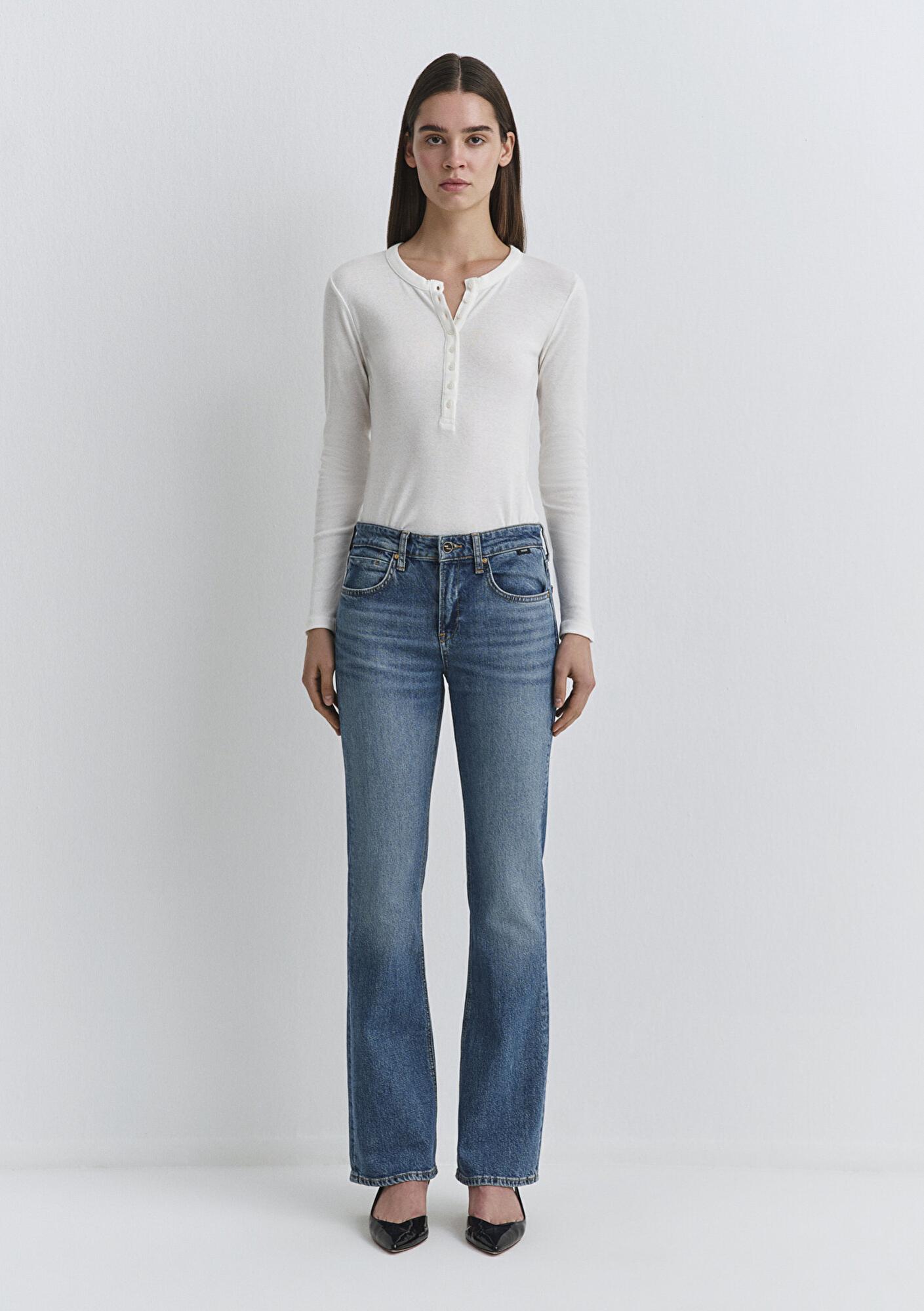 Mavi Alina Iconic Puslu Indigo Mavisi Jean Pantolon 1012577-90538