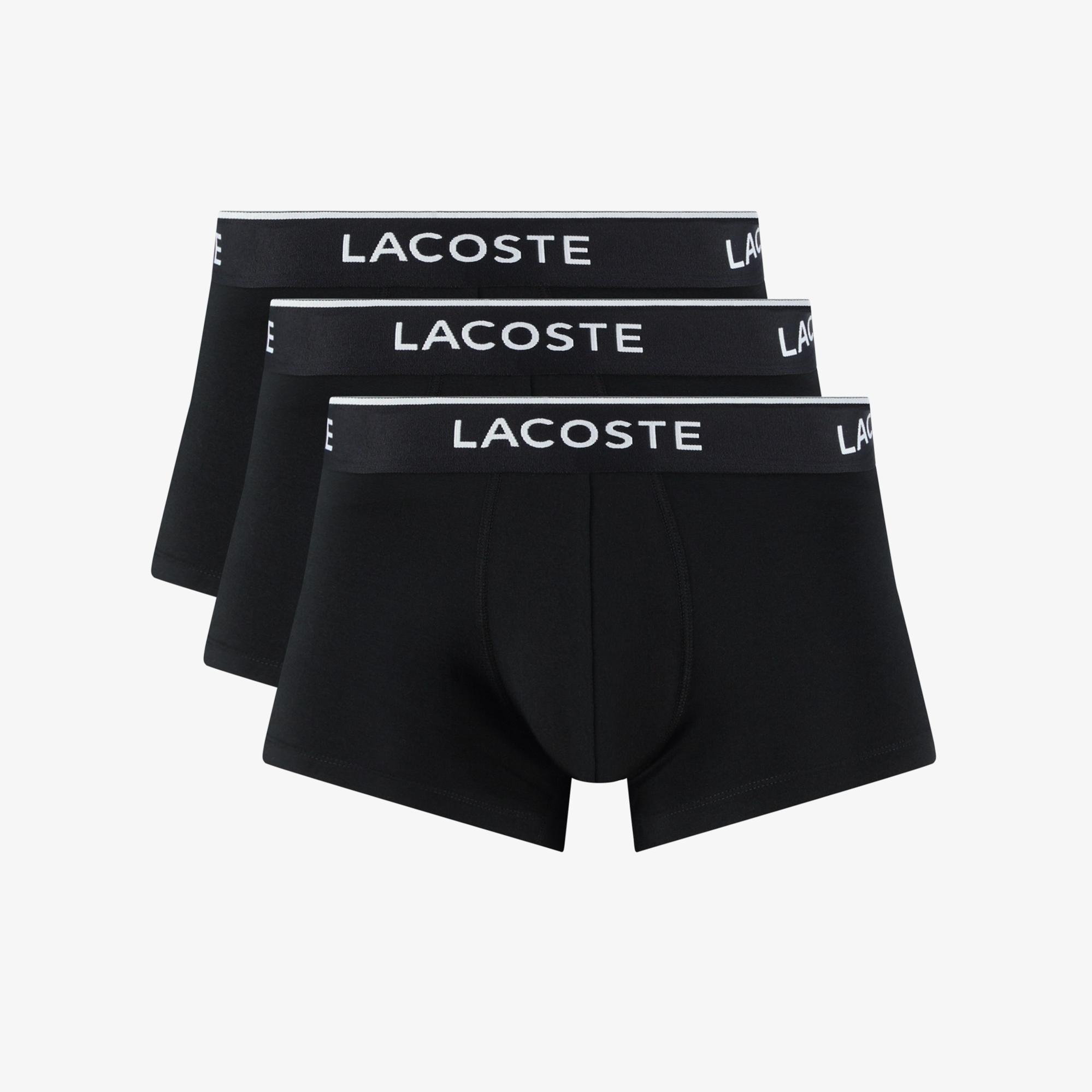 Lacoste Erkek 3'lü Siyah Boxer