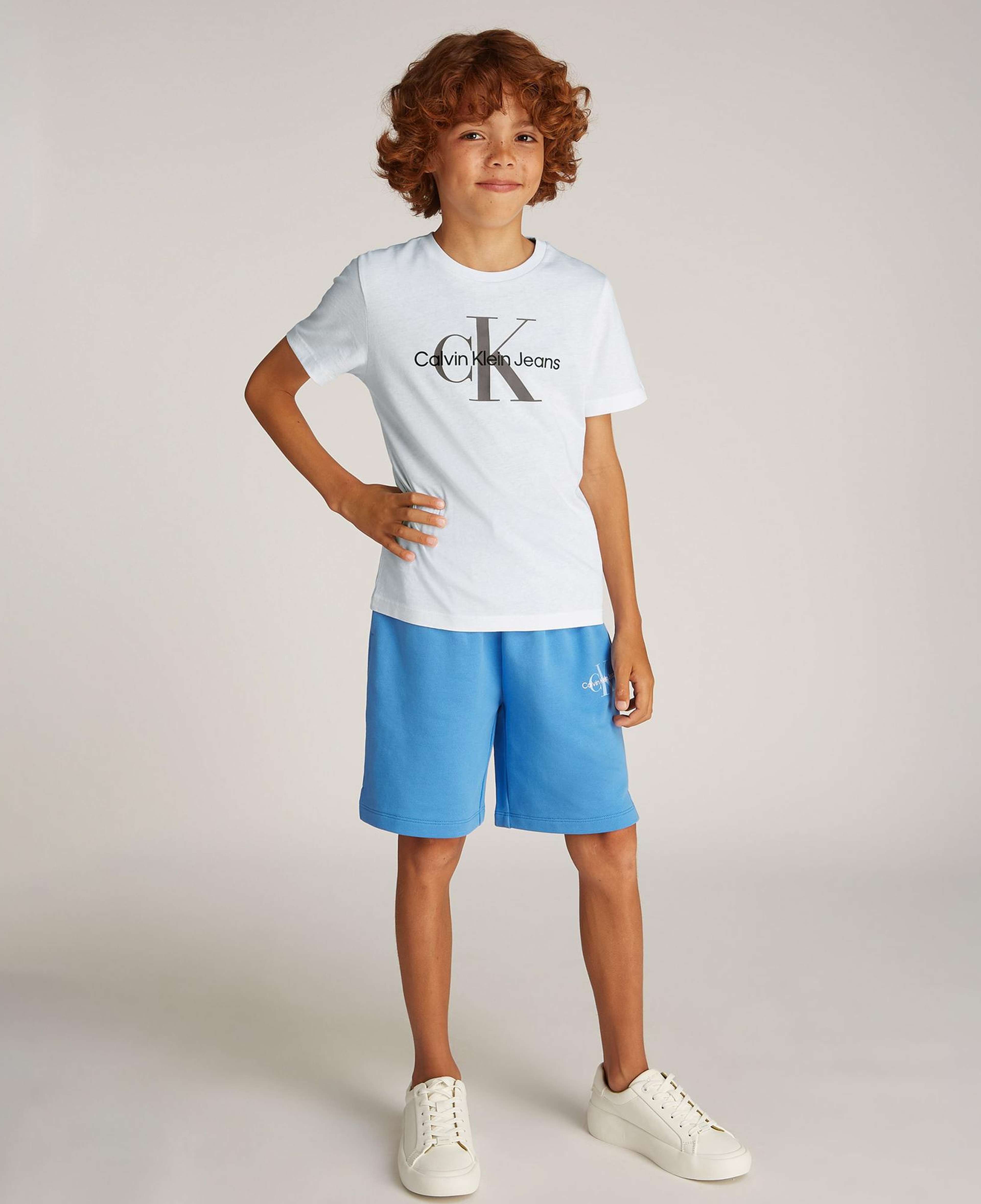 Calvin Klein Monogram Çocuk Beyaz T-Shirt