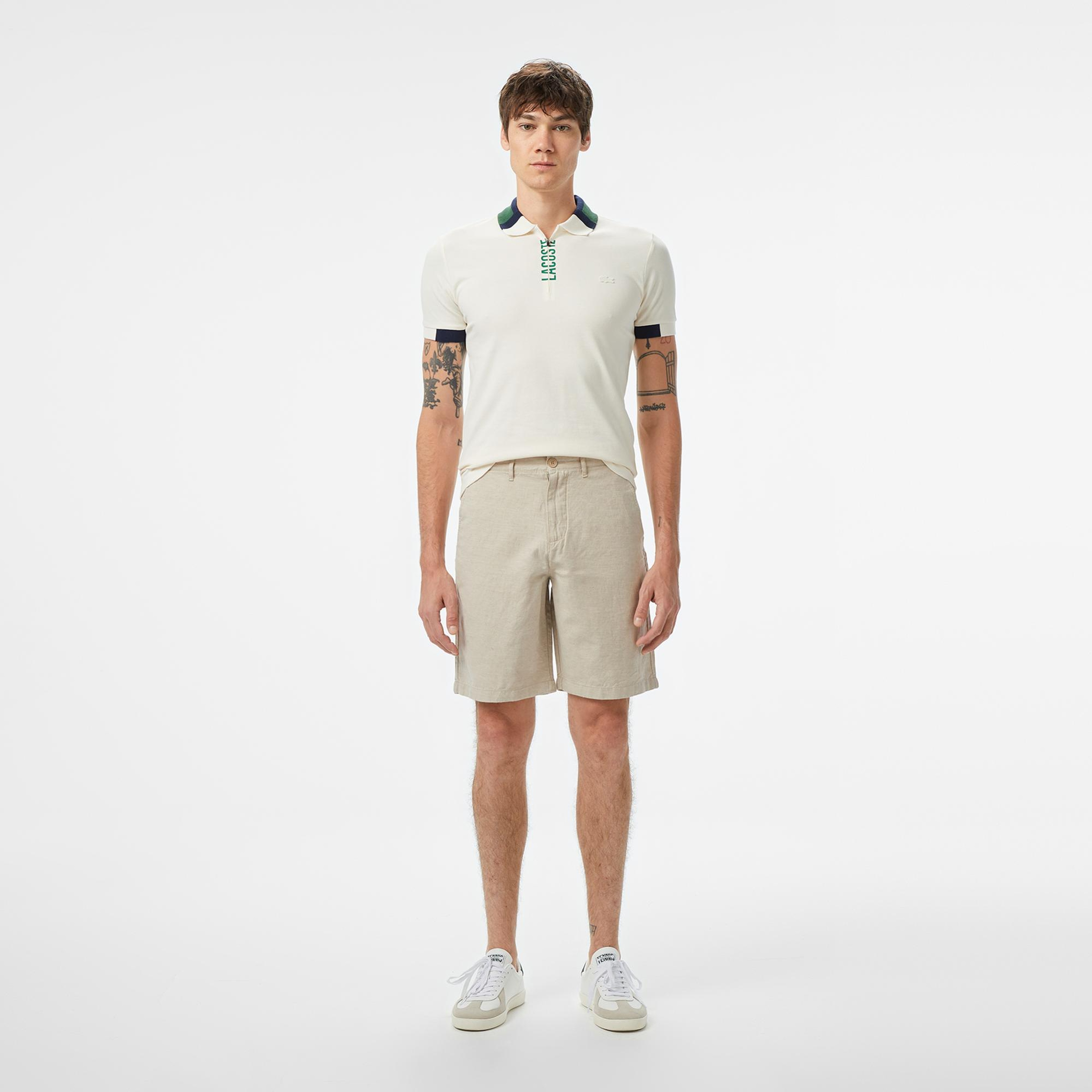 Lacoste Erkek Slim Fit Bej Bermuda Şort