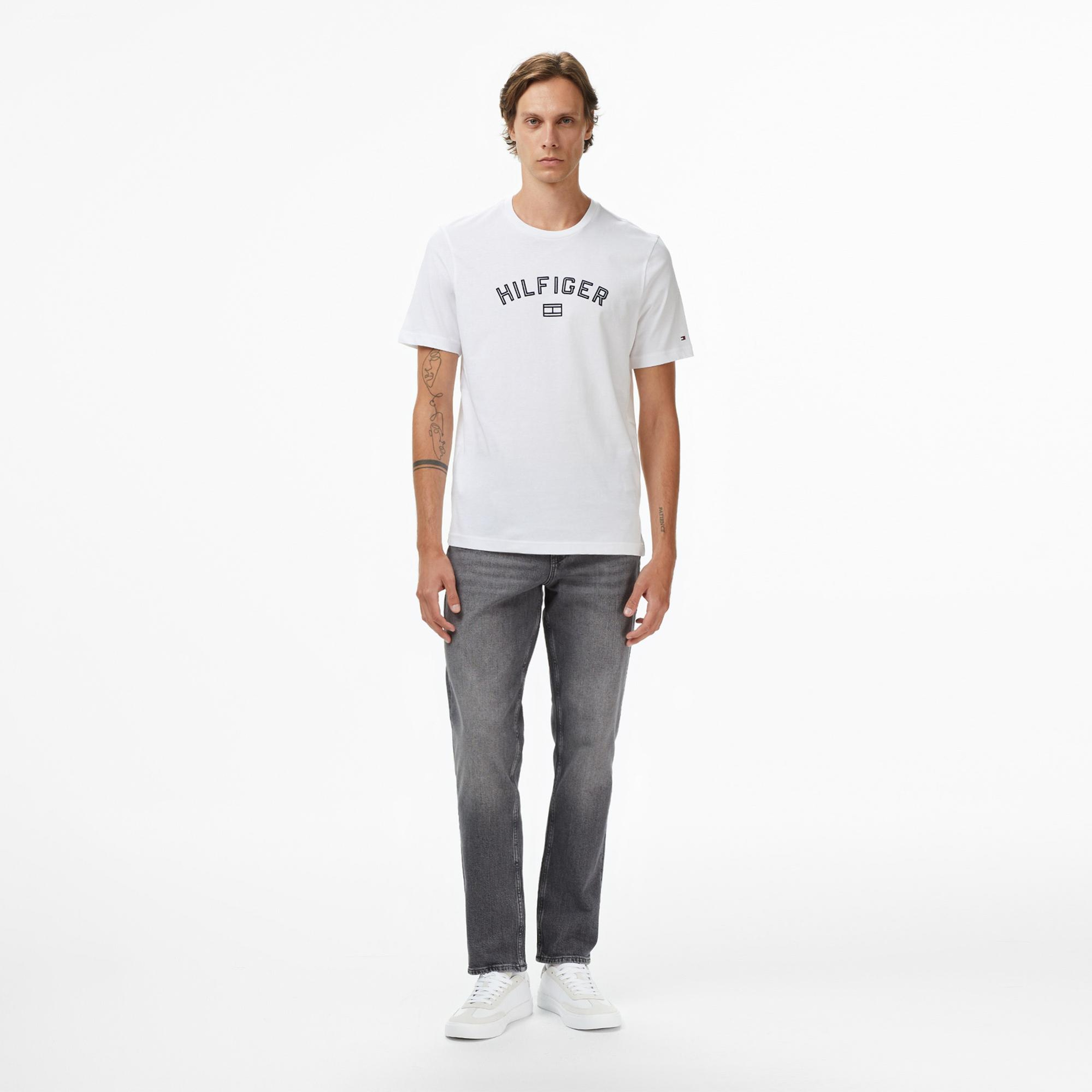 Tommy Hilfiger Flock Erkek Beyaz T-Shirt