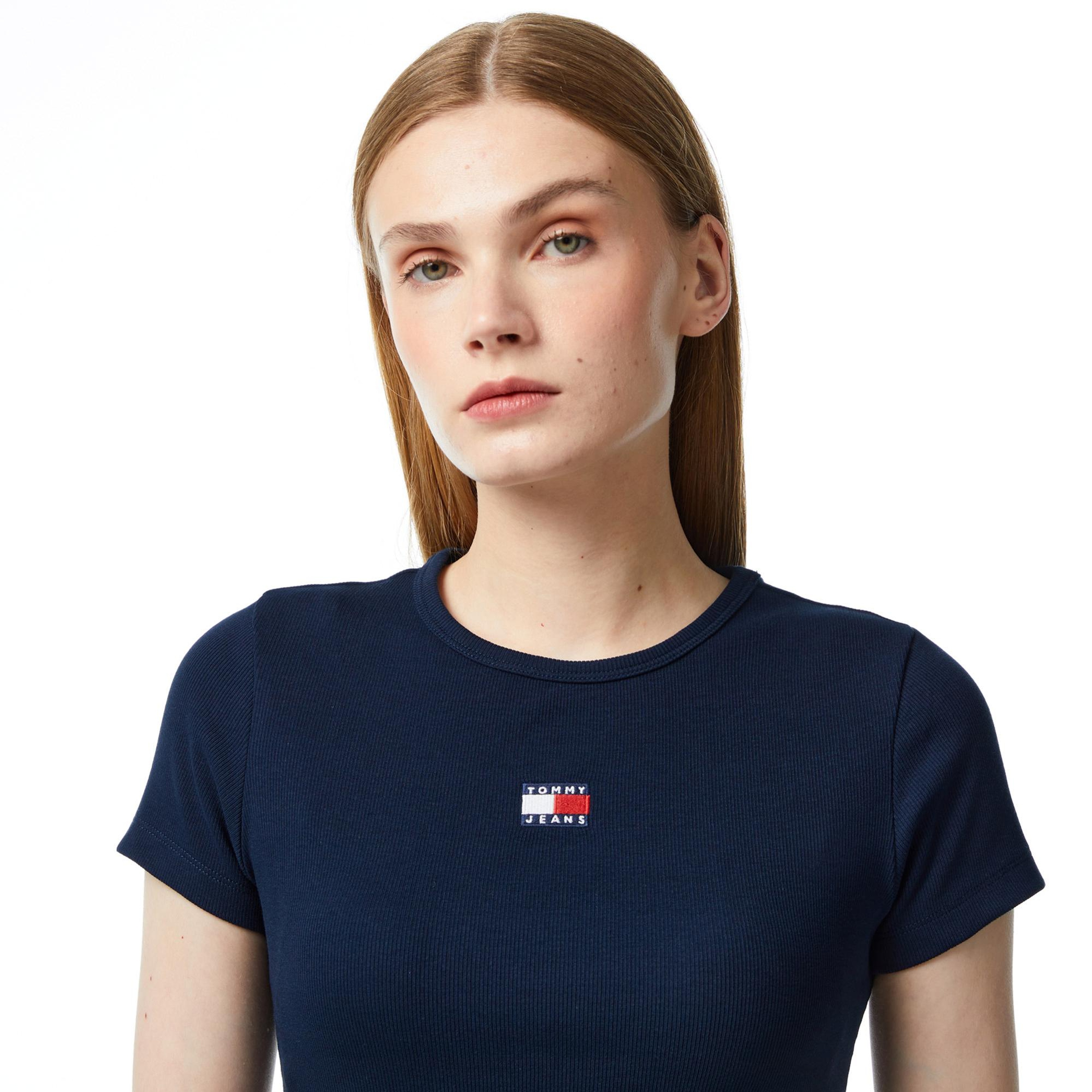 Tommy Hilfiger Badge Kadın Lacivert T-Shirt