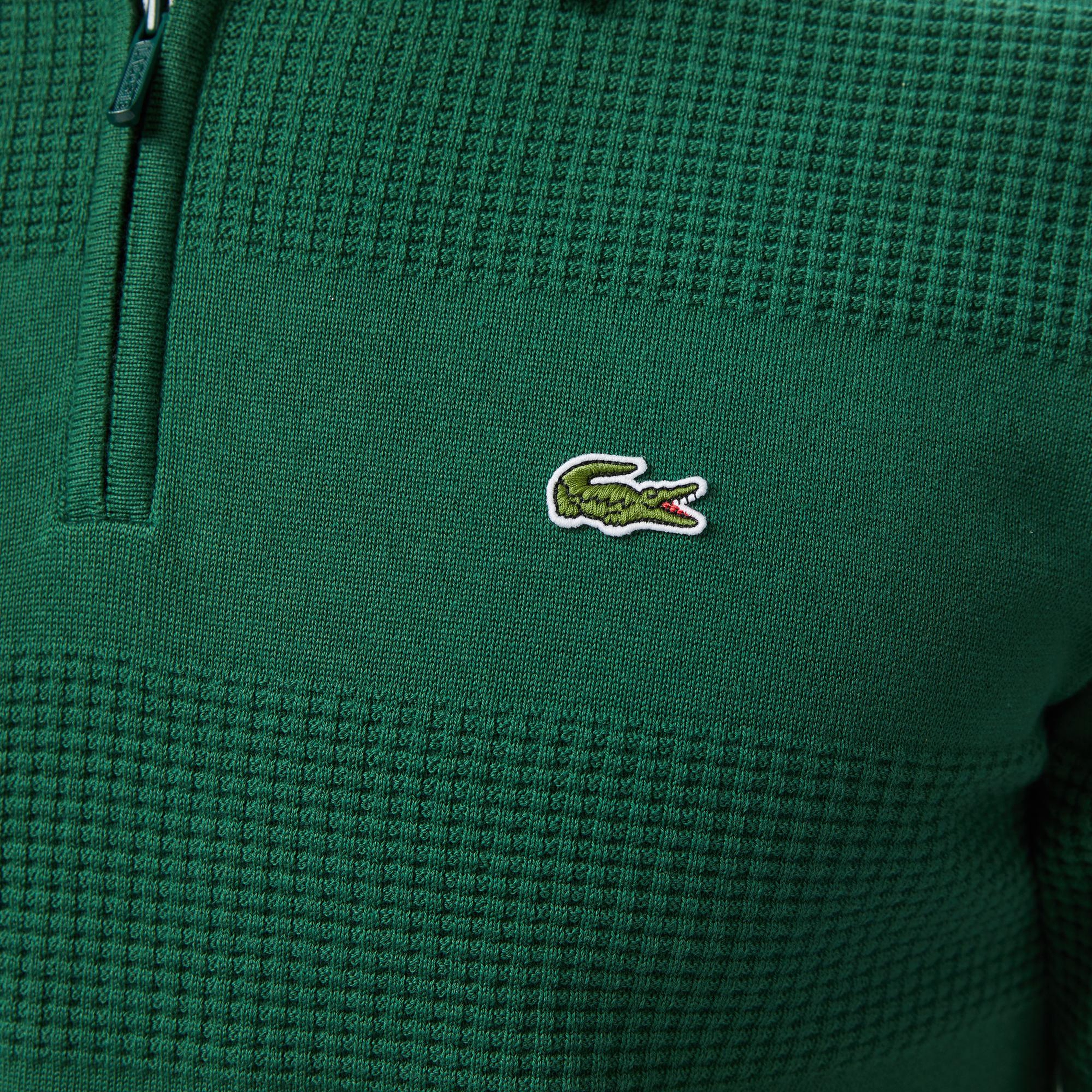 Lacoste Erkek Classic Fit Kısa Kollu Polo Yaka Desenli Yeşil Triko