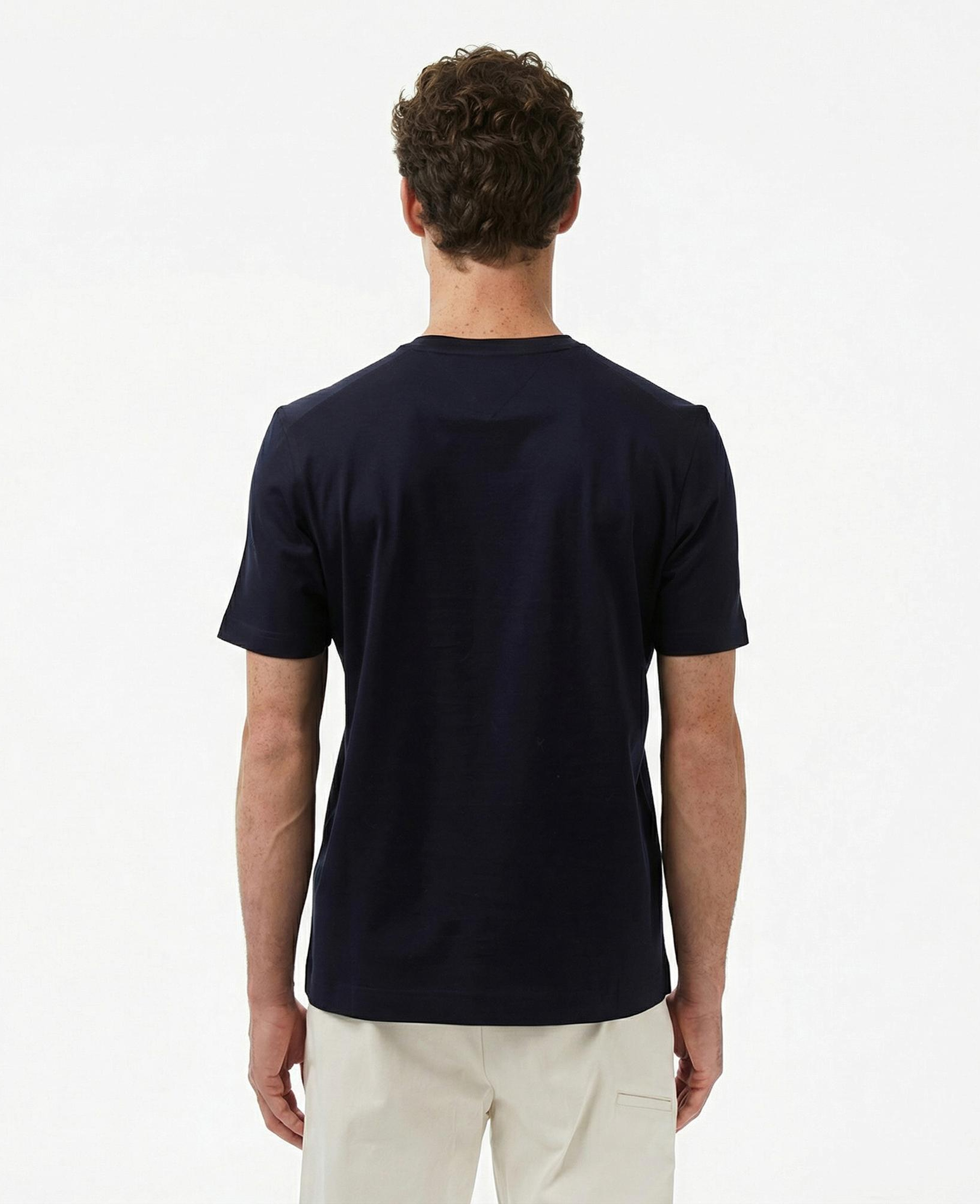 Tommy Hilfiger Mercerised Cotton Erkek Lacivert T-Shirt