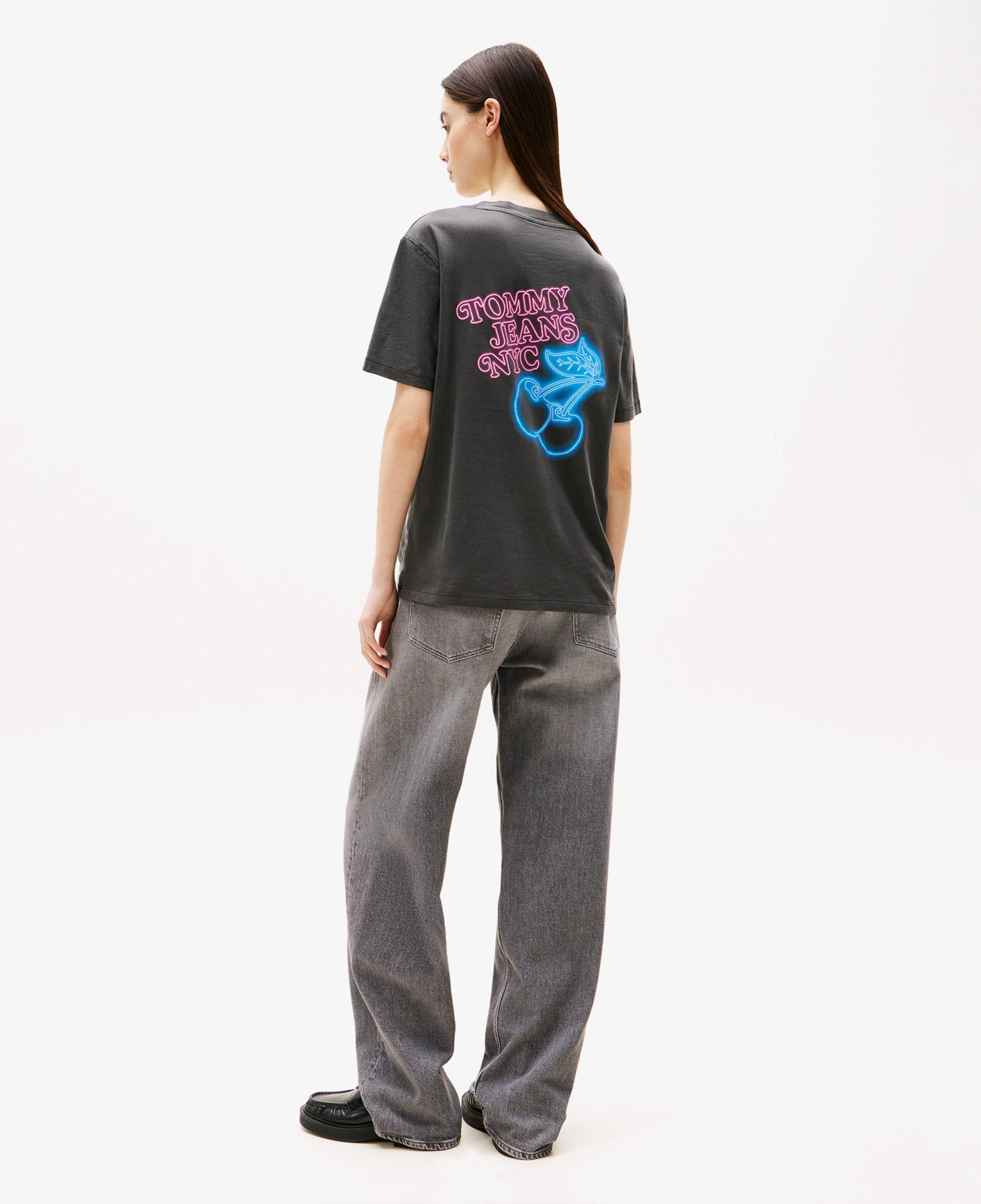 Tommy Jeans Relax Neon Kadın Gri T-Shirt