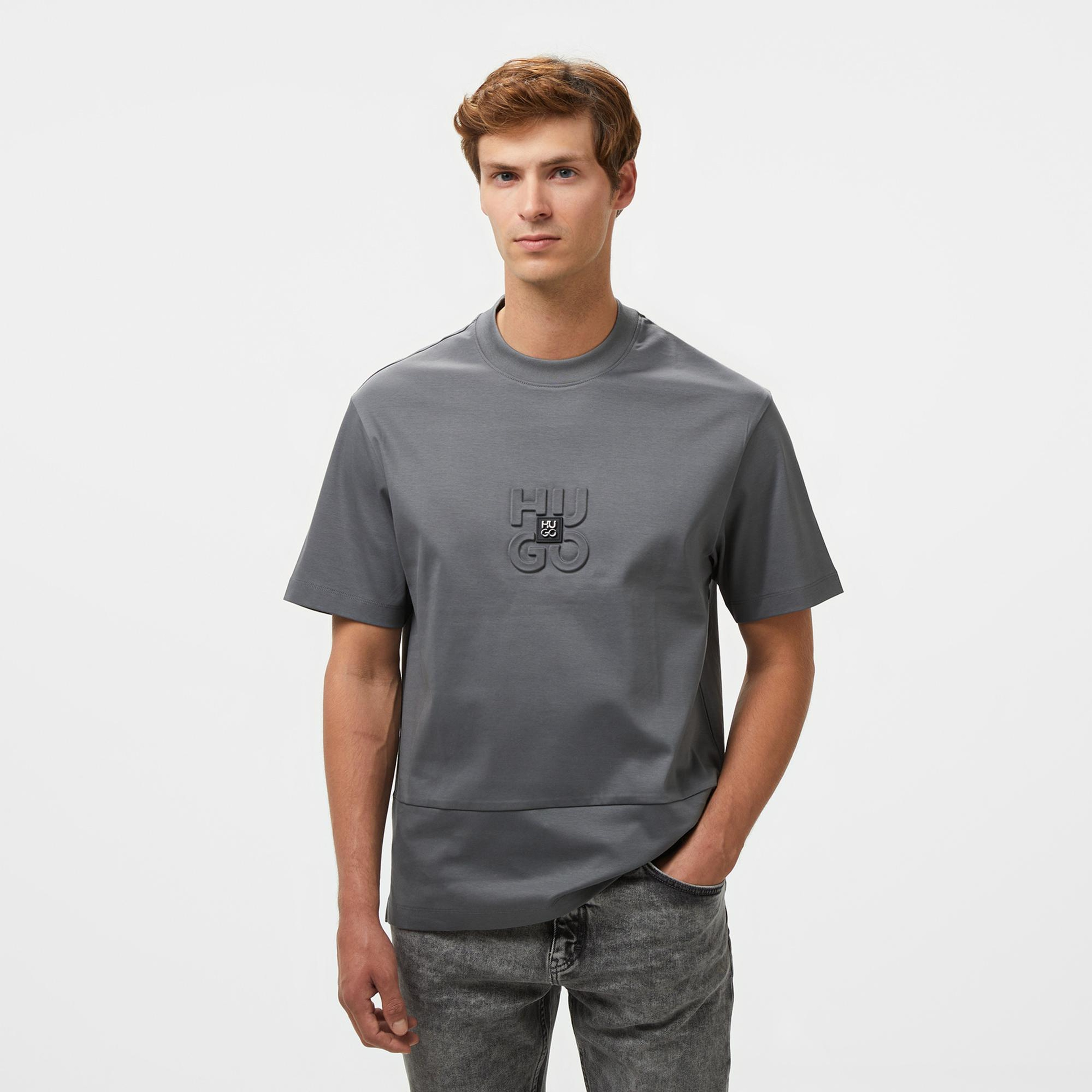 Hugo Debostac Erkek Gri T-Shirt