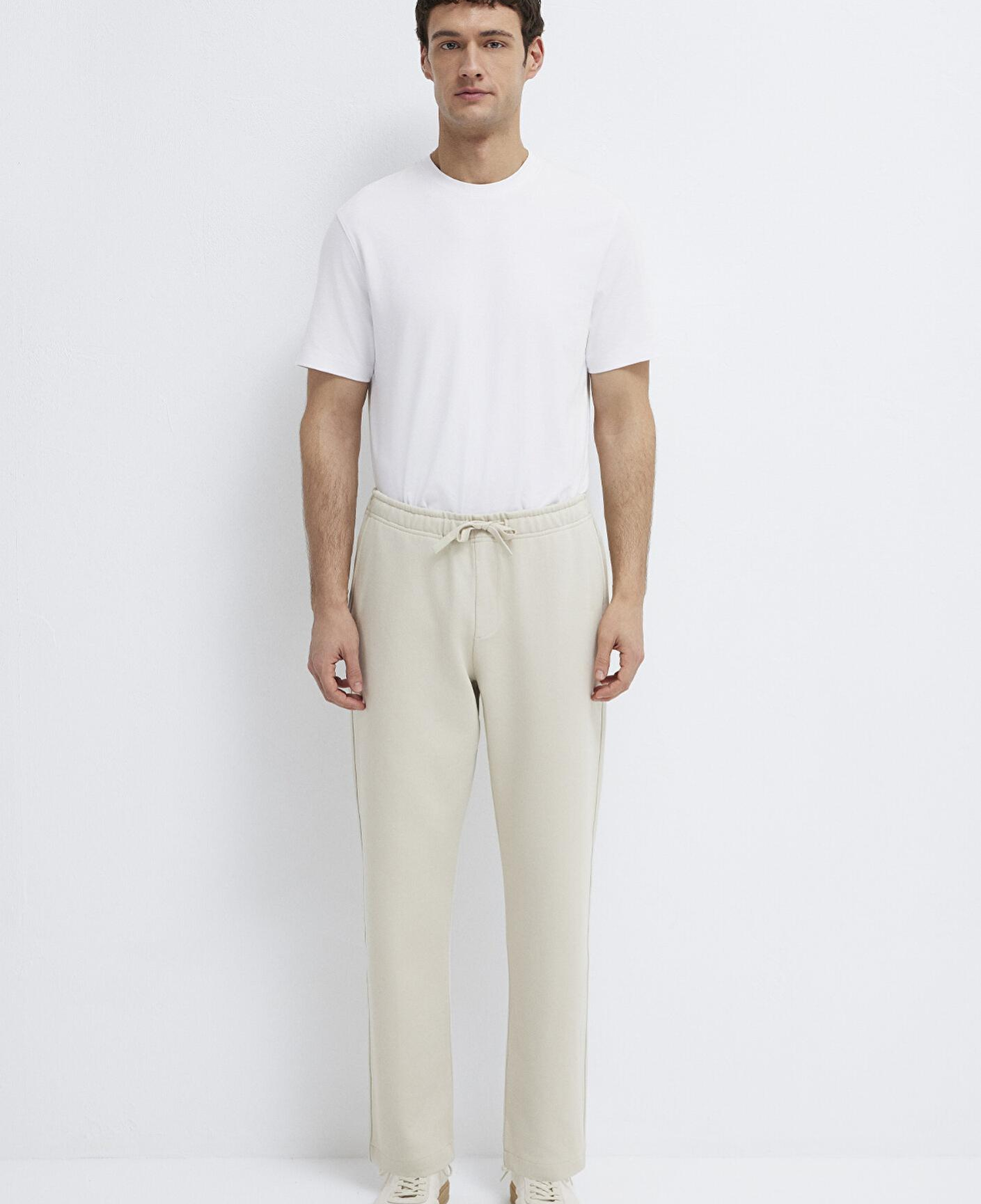 Mavi Bej Örme İnterlok Pantolon 0010521-70144