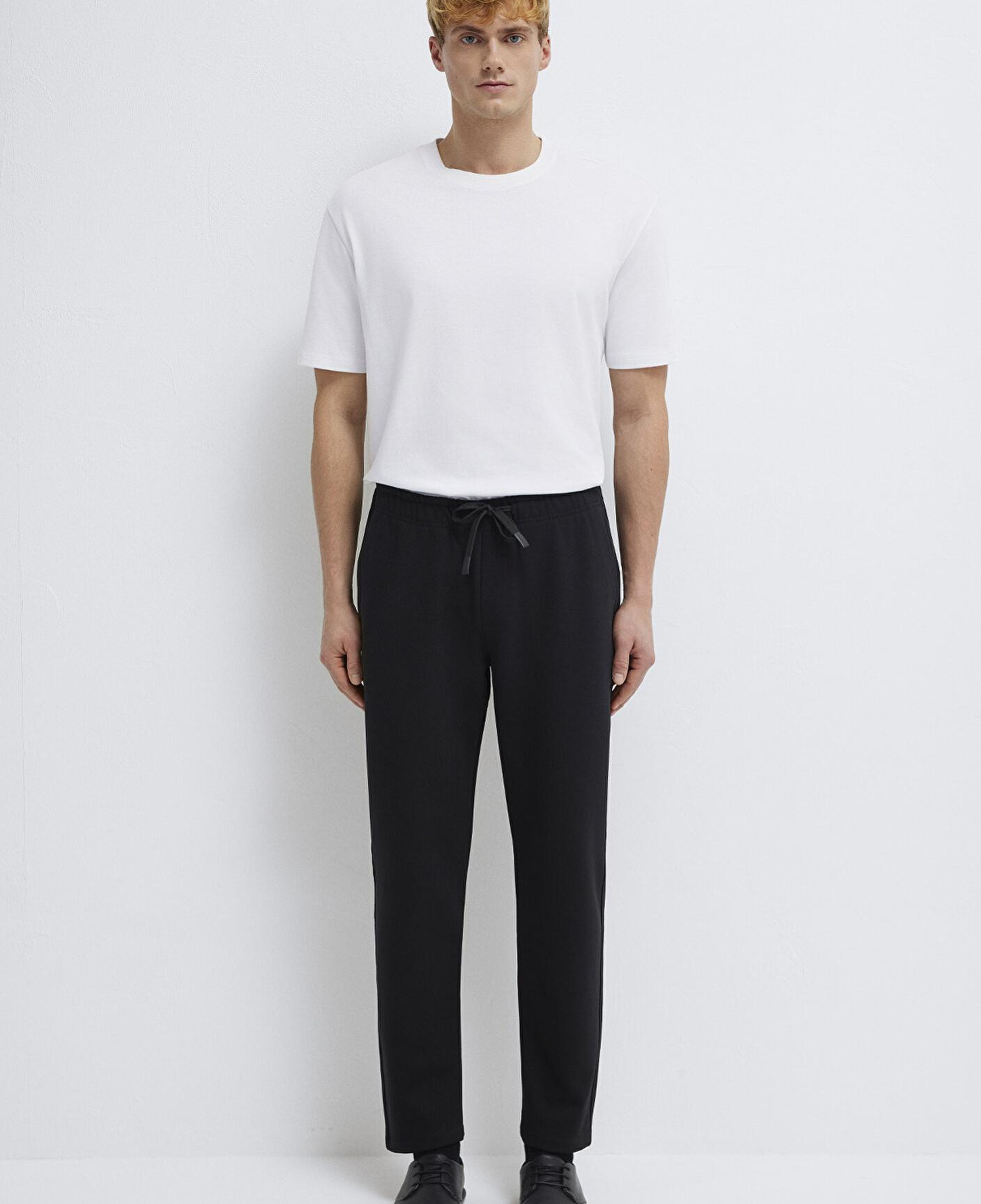 Mavi Siyah Örme İnterlok Pantolon 0010521-900