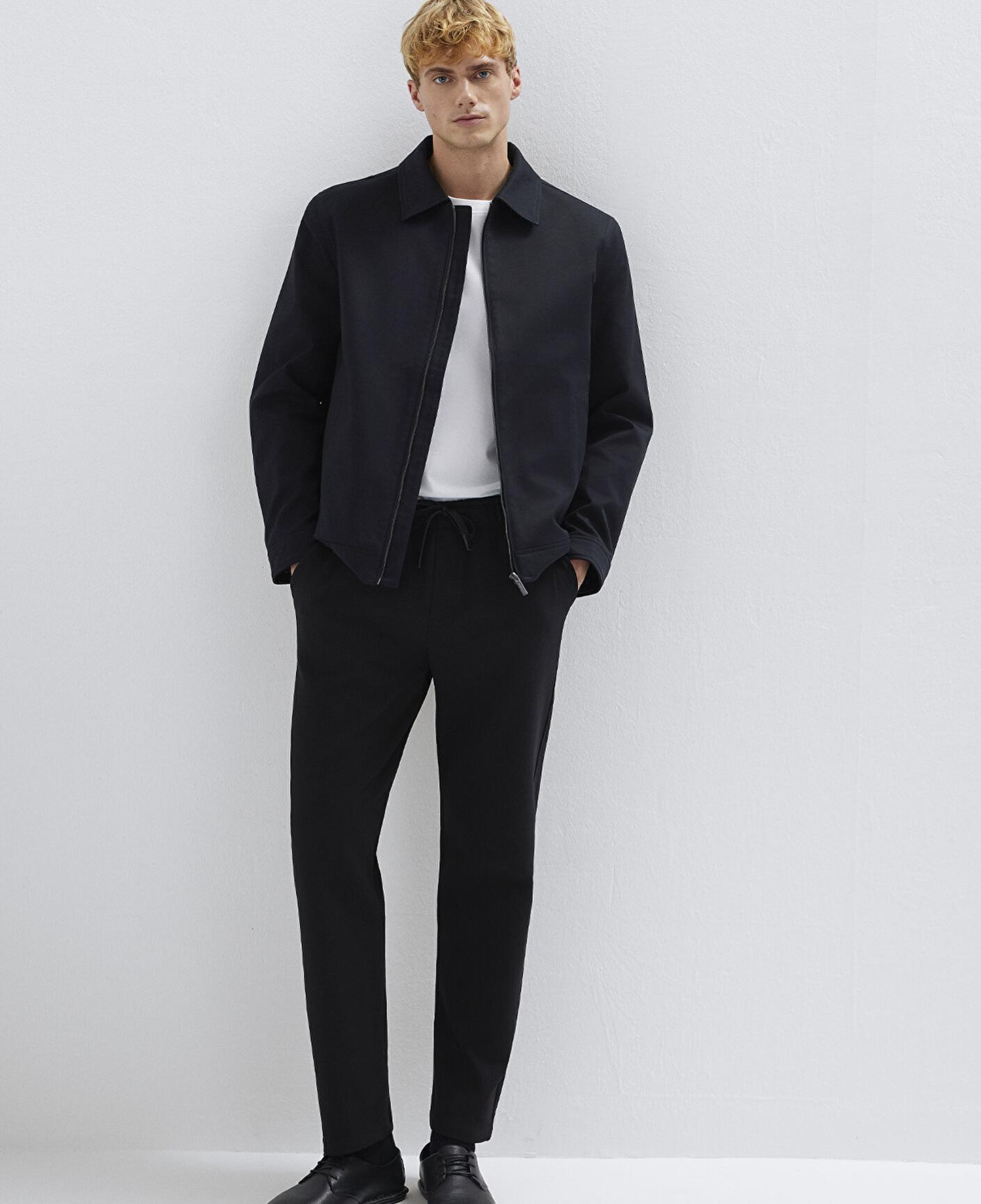 Mavi Siyah Örme İnterlok Pantolon 0010521-900