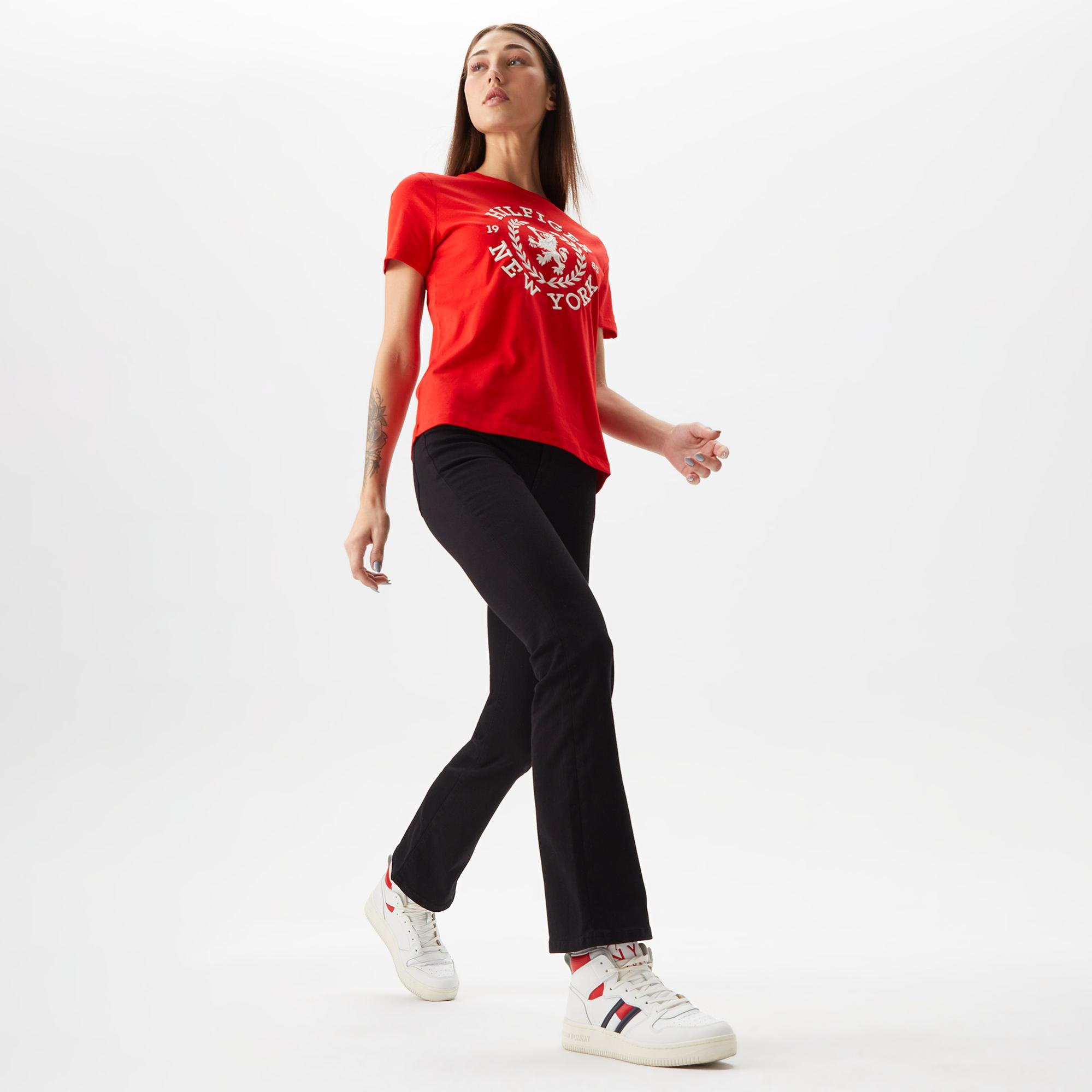 Tommy Hilfiger Reg Kadın Kırmızı T-Shirt