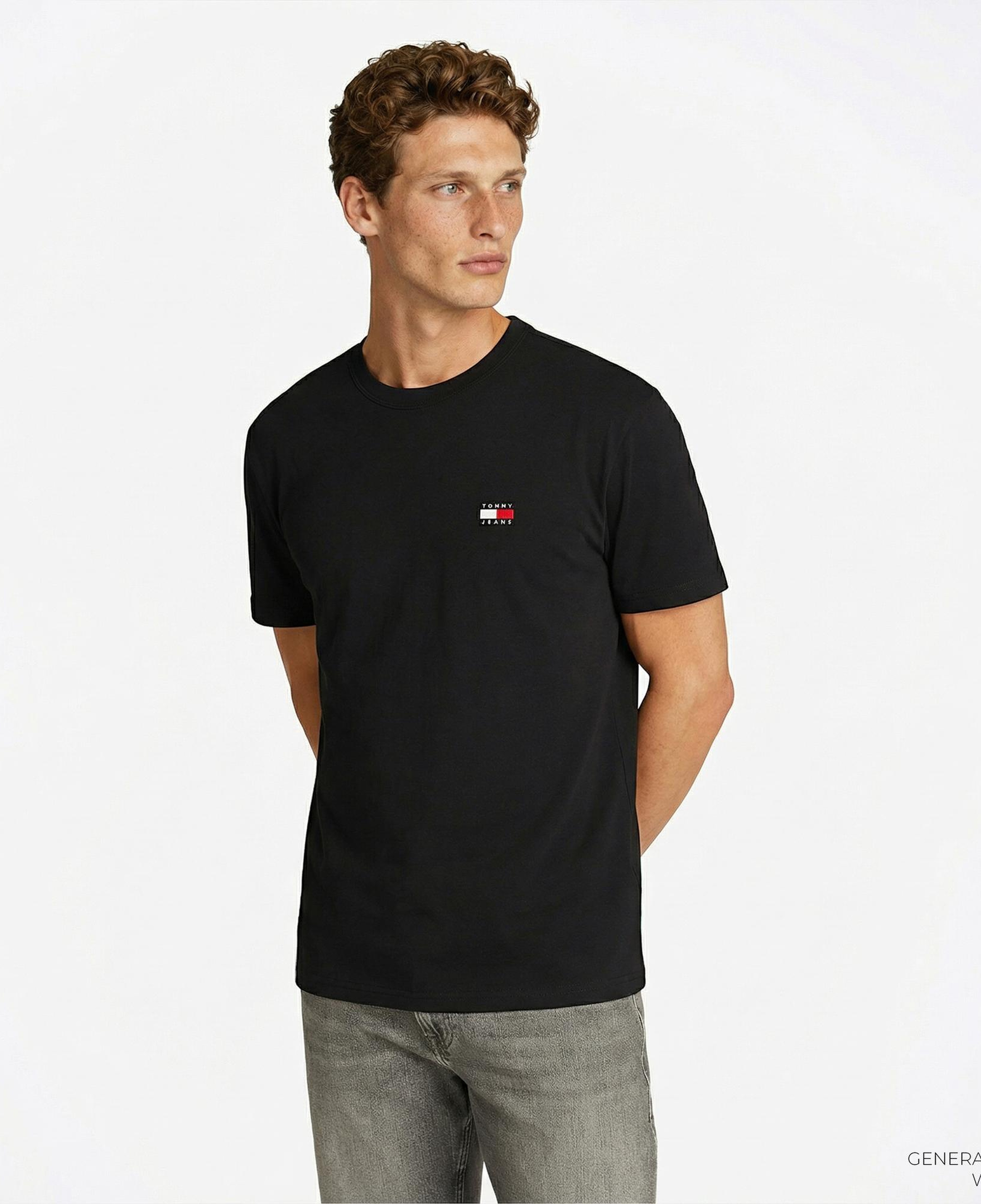 Tommy Hilfiger Badge Erkek Siyah T-Shirt