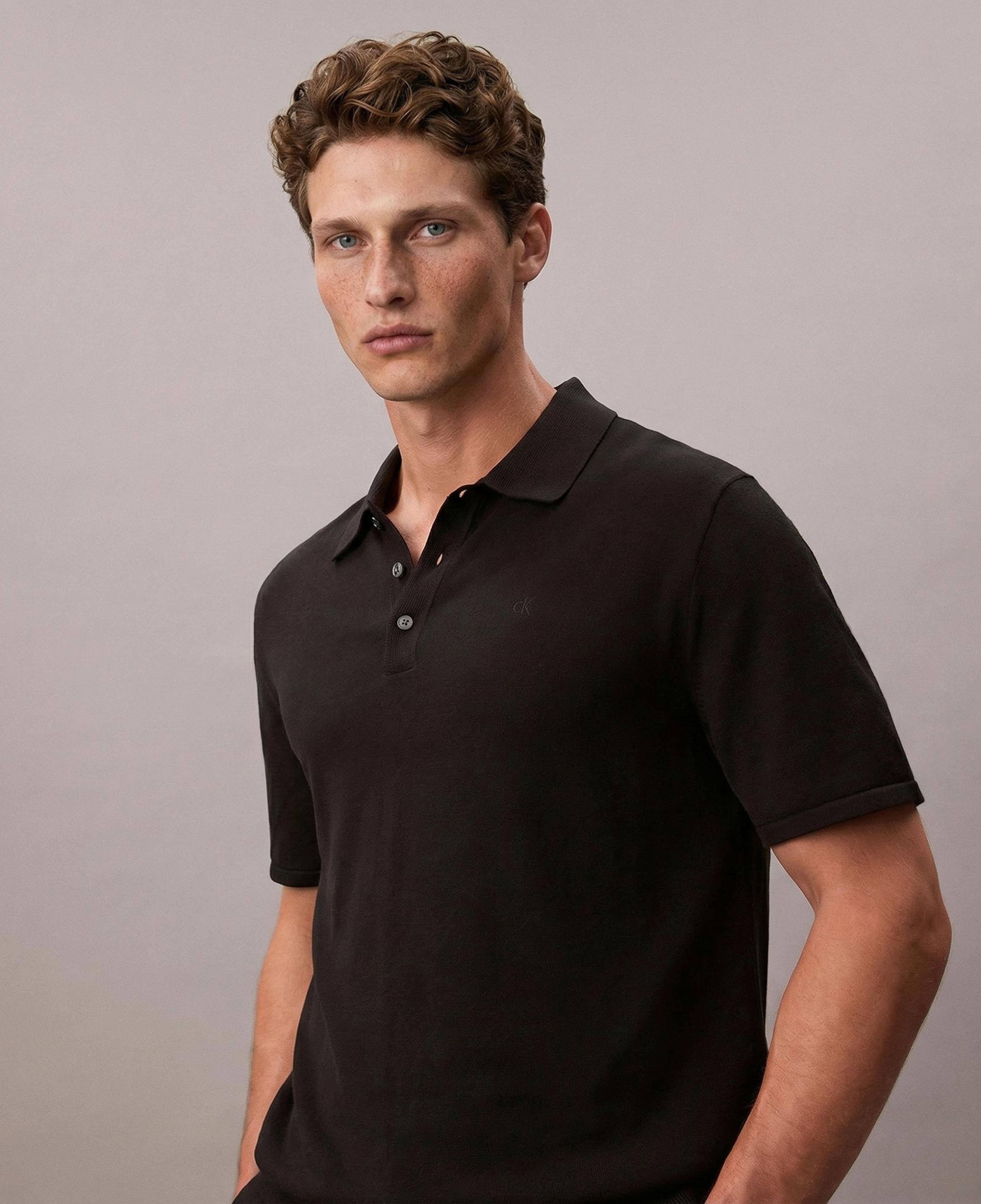 Calvin Klein Supima Polo Erkek Siyah Triko