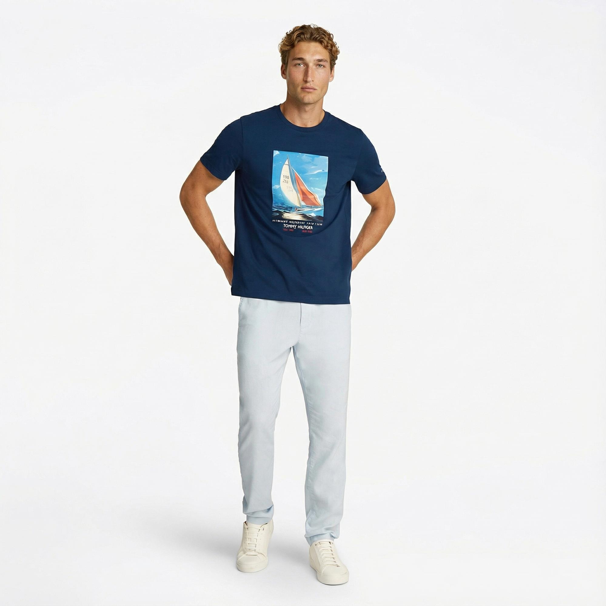 Tommy Hilfiger Color Photo Print Erkek Lacivert T-Shirt