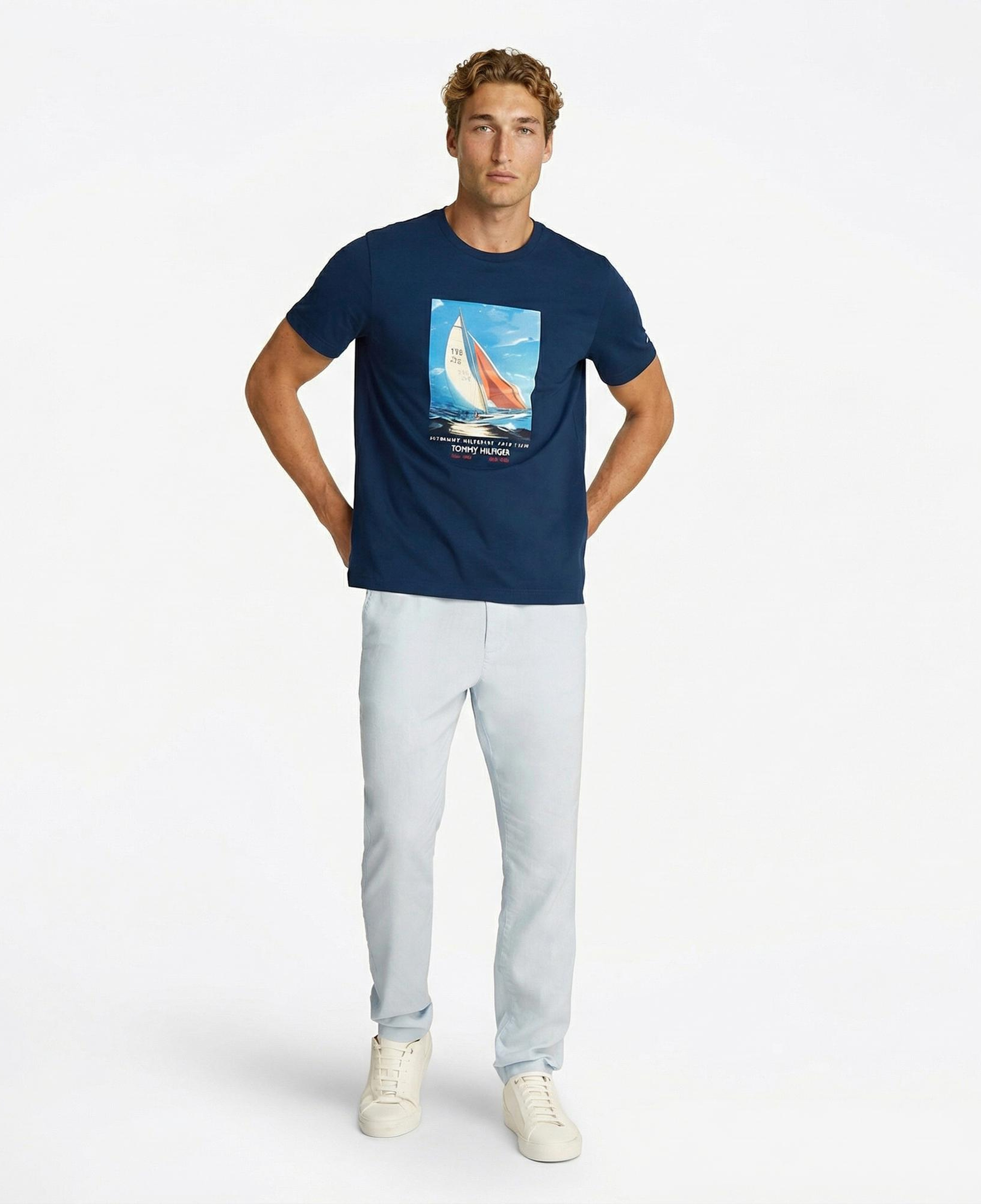 Tommy Hilfiger Color Photo Print Erkek Lacivert T-Shirt