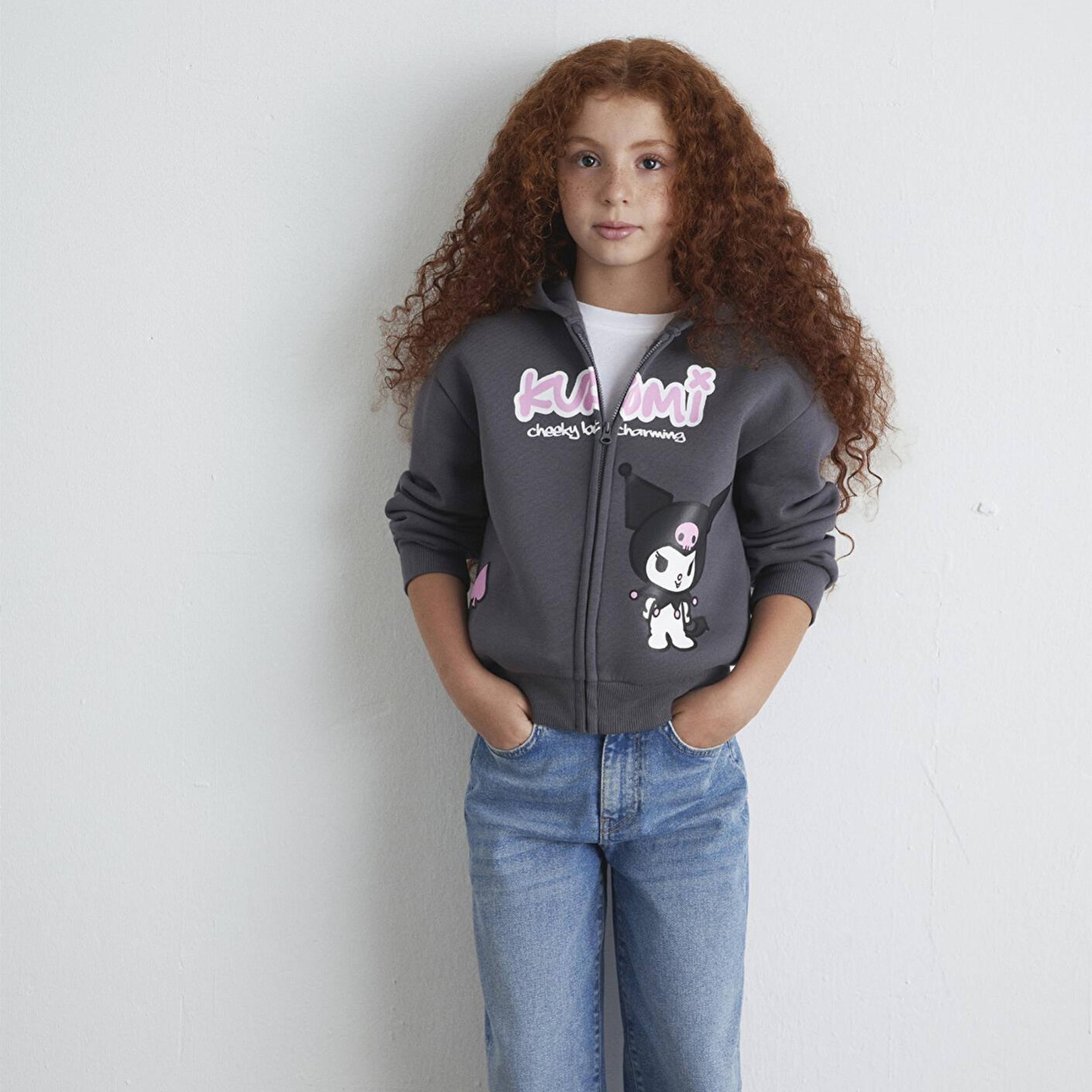 Mavi Kuromi Baskılı Fermuarlı Sweatshirt 7S10167-85309