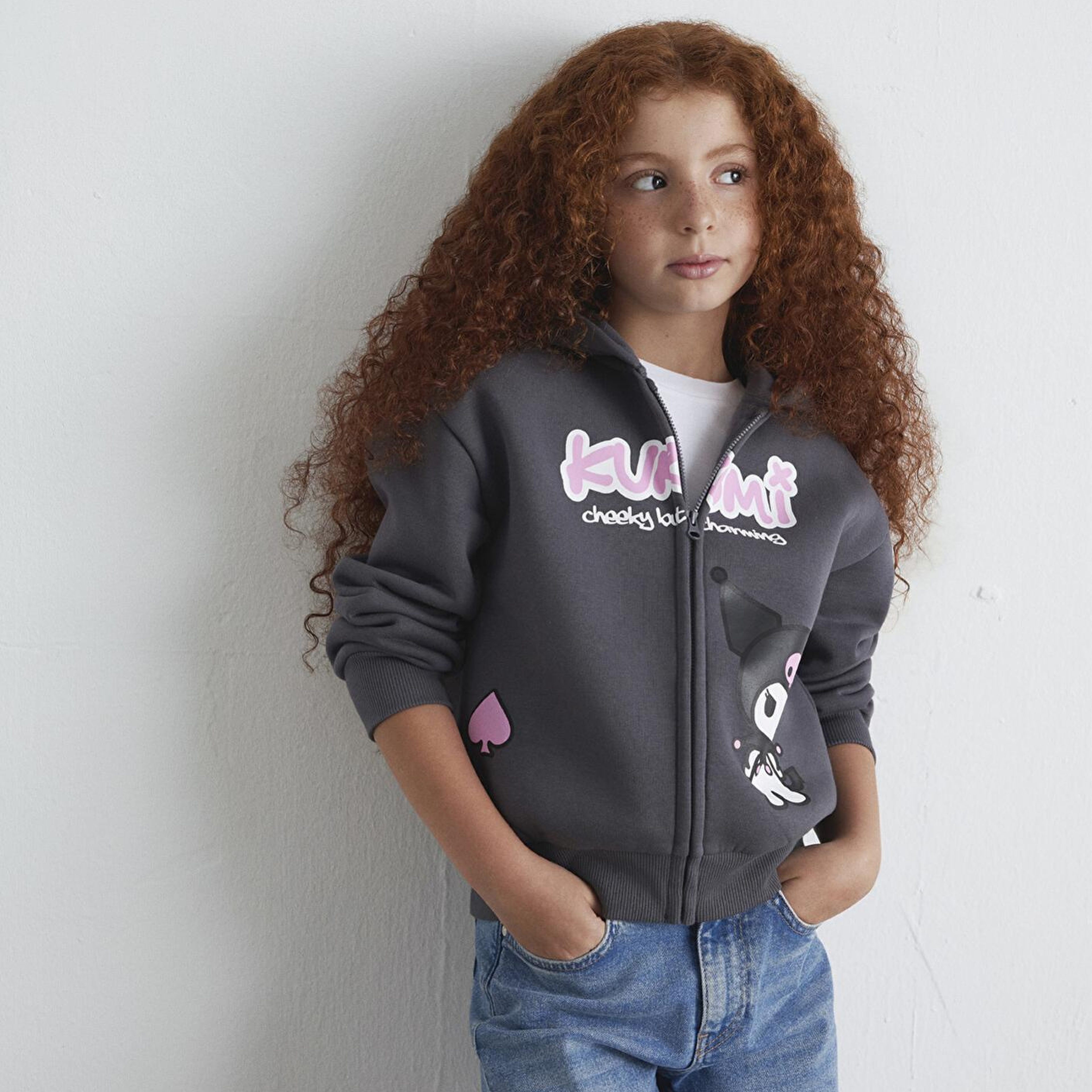Mavi Kuromi Baskılı Fermuarlı Sweatshirt 7S10167-85309