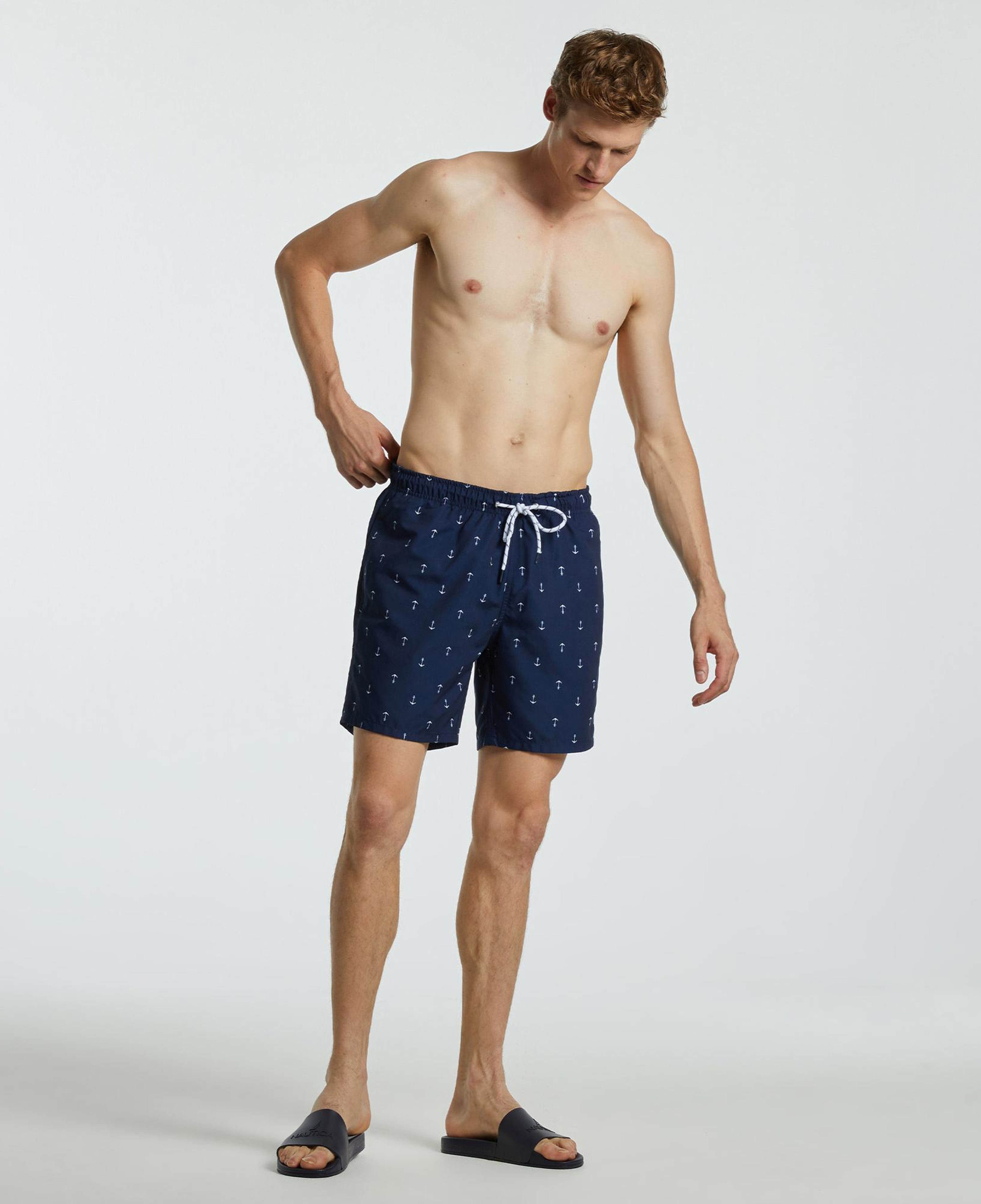 Nautica Erkek Lacivert Desenli Deniz Şortu