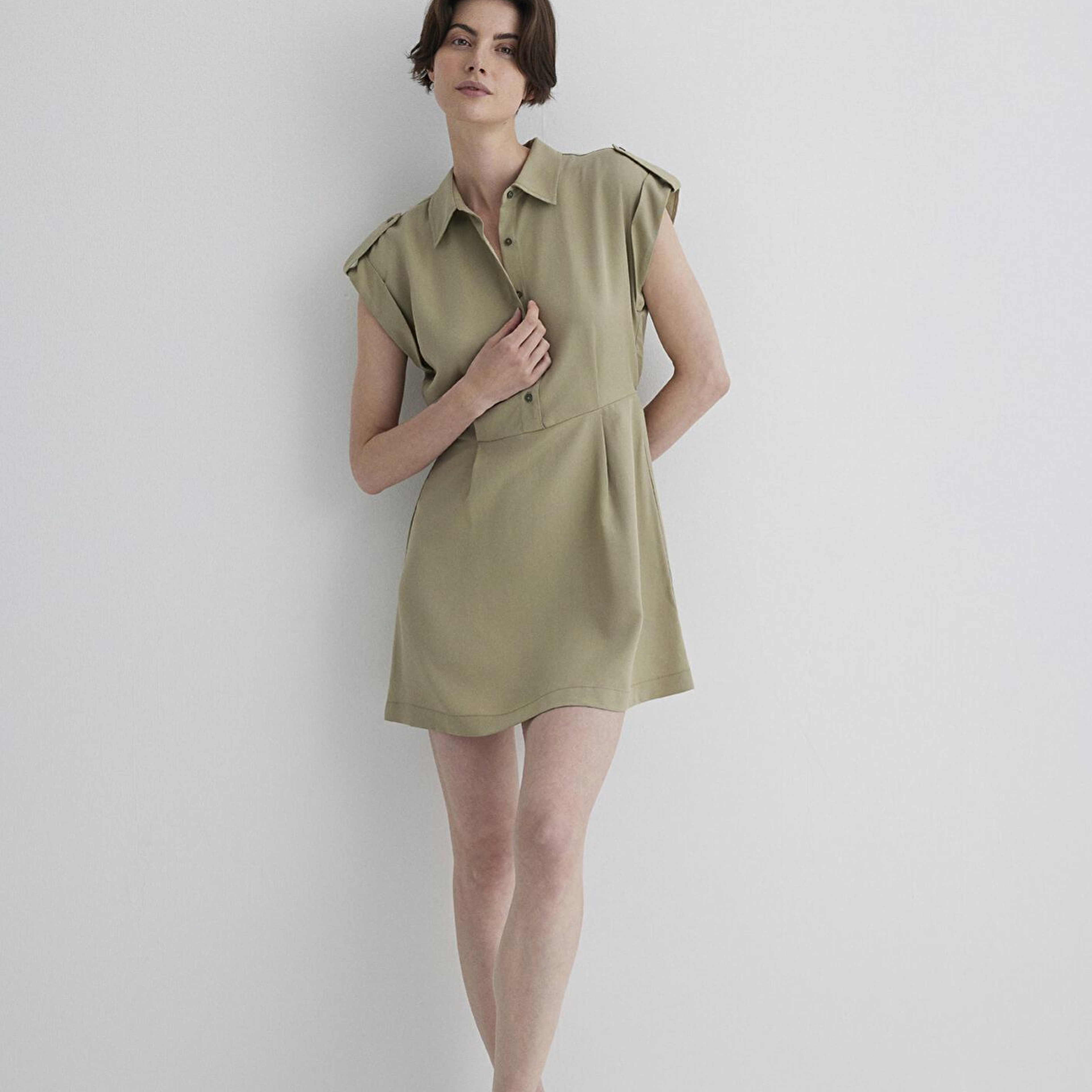 Mavi Yeşil Gömlek Elbise 1310758-86749