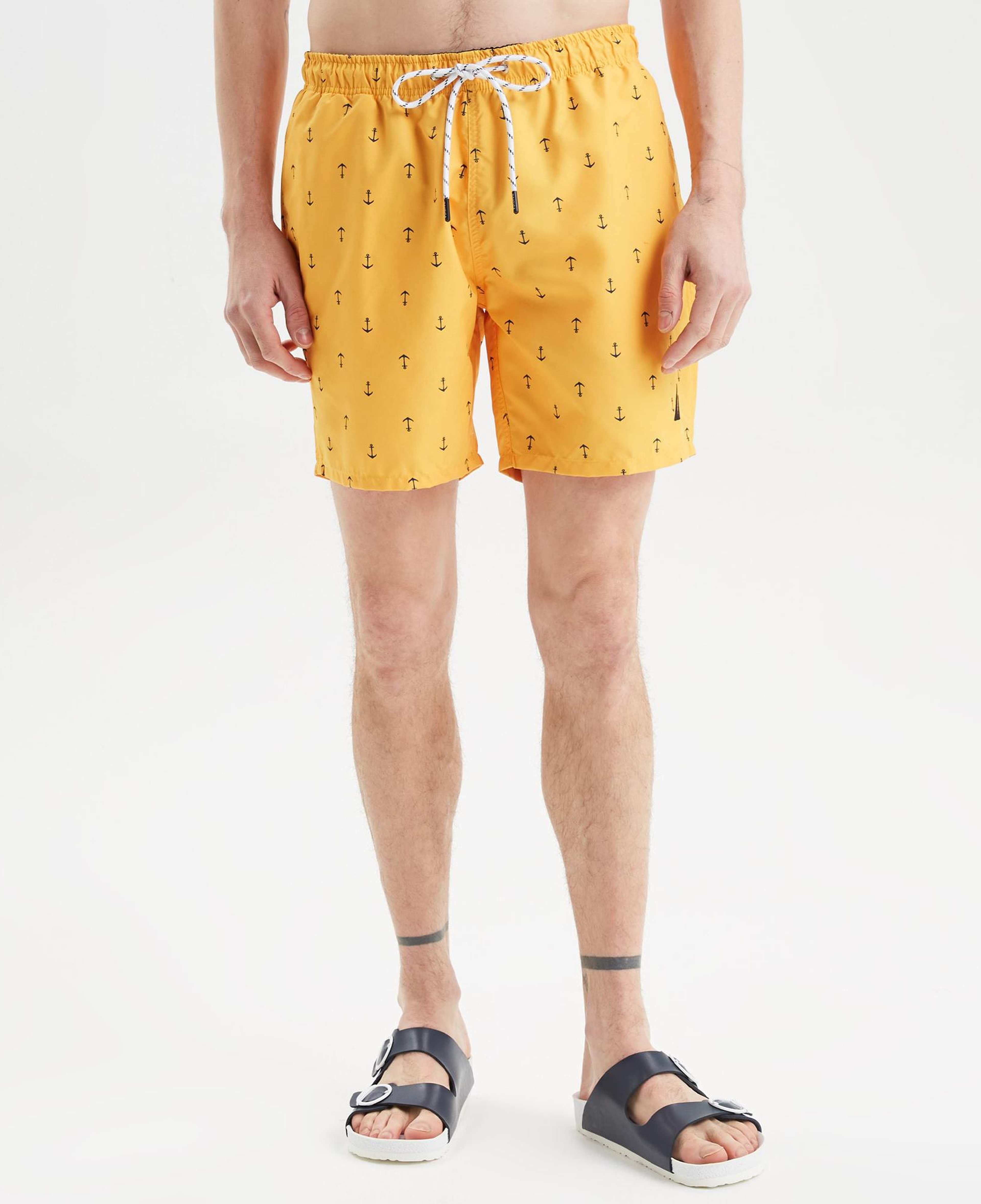 Nautica Erkek Sarı Desenli Deniz Şortu