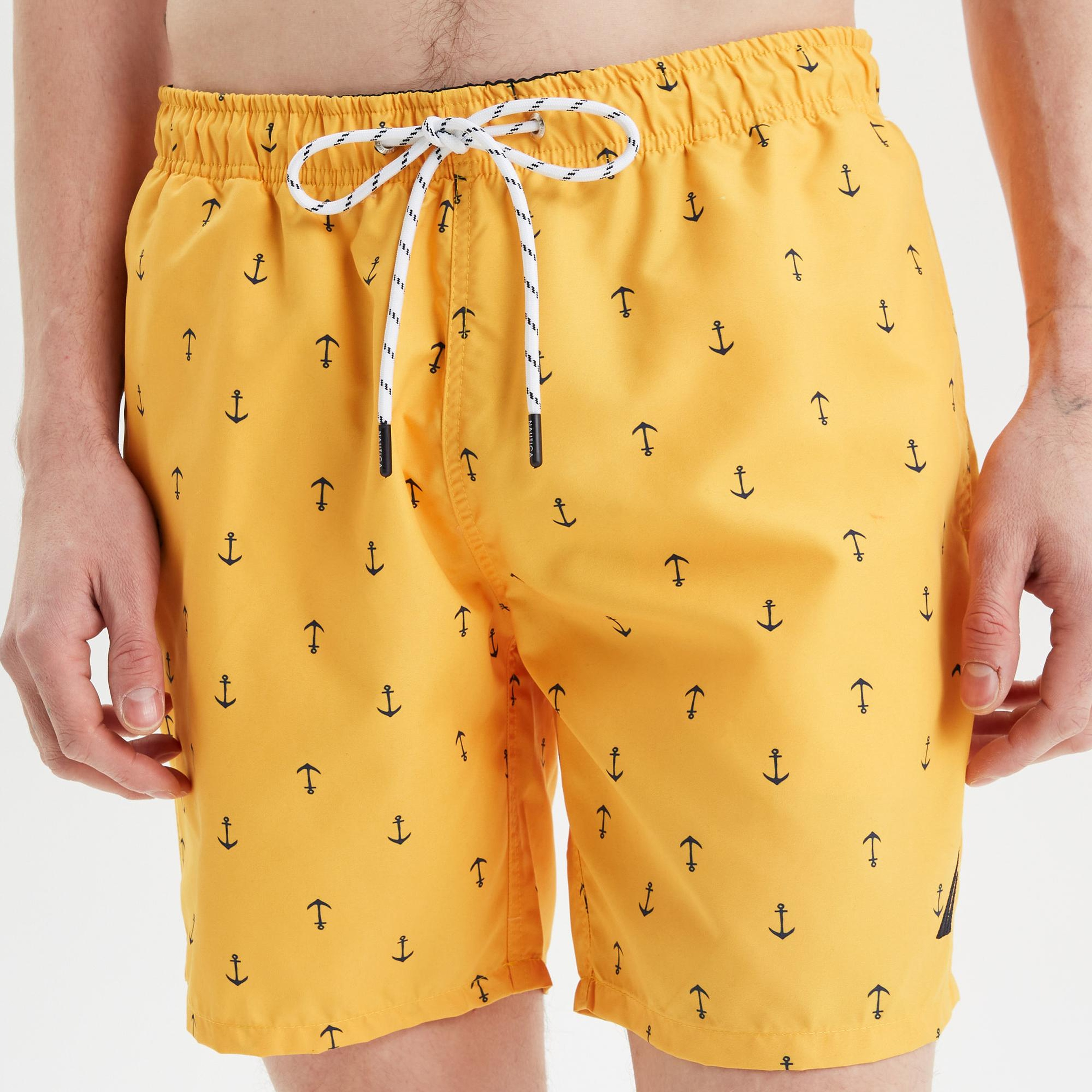 Nautica Erkek Sarı Desenli Deniz Şortu