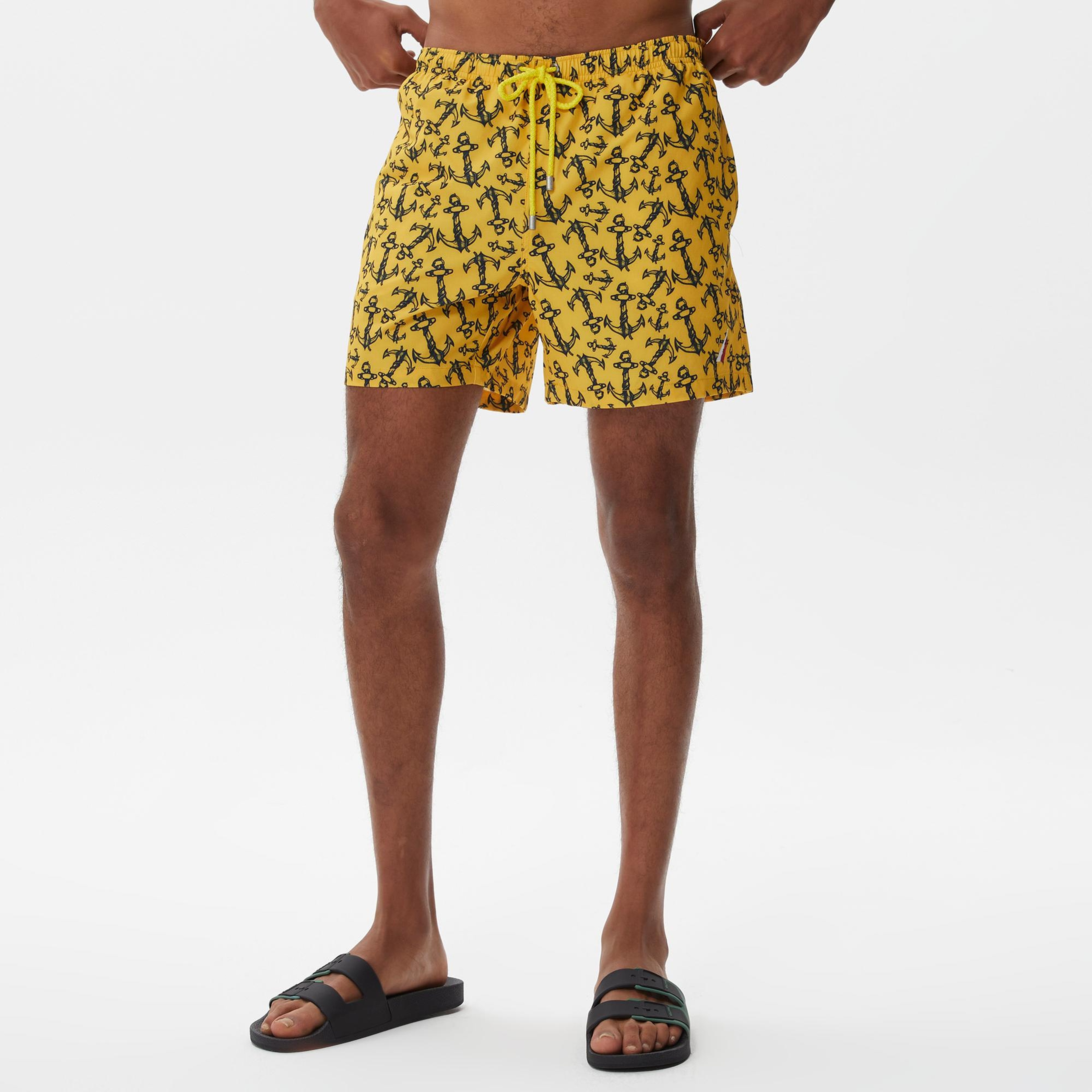 Nautica Erkek Sarı Baskılı Deniz Şortu