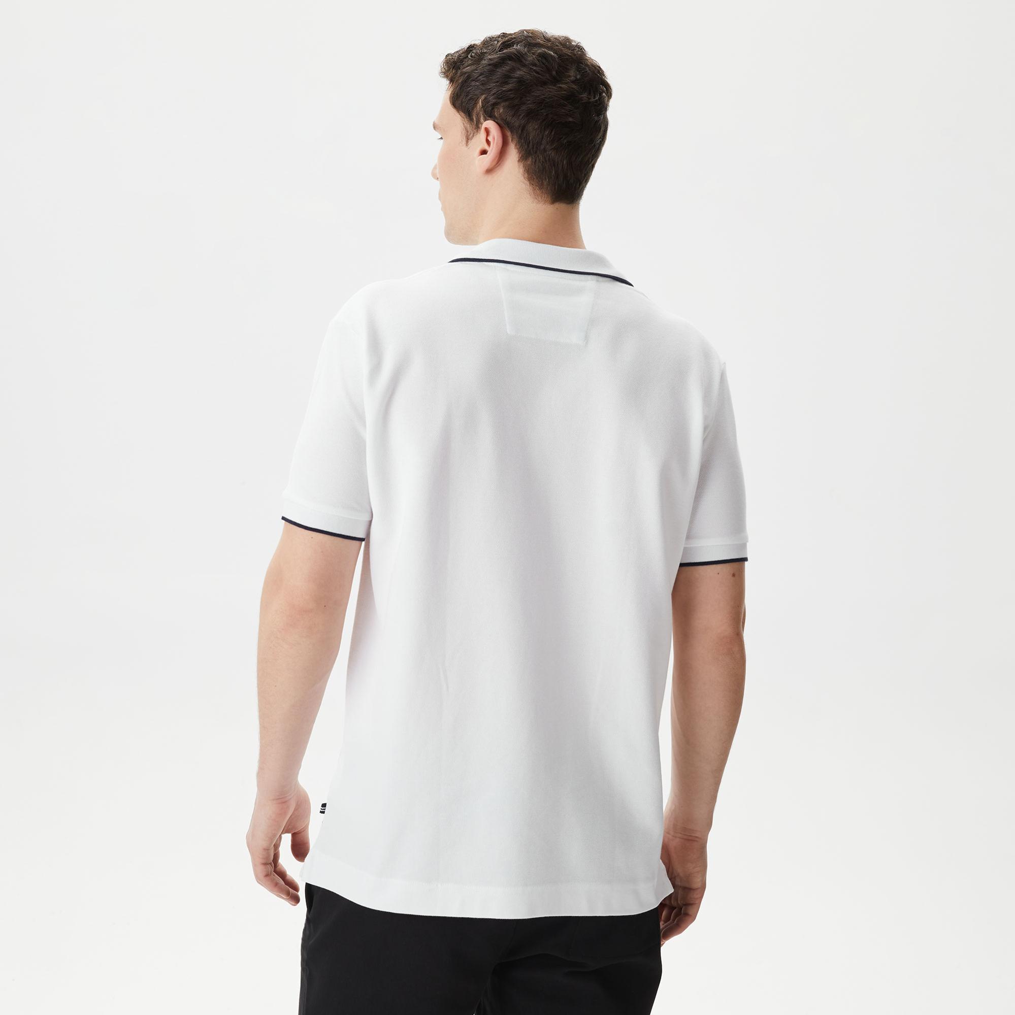 Nautica Erkek Beyaz Classic Fit Kısa Kollu Polo Yaka T-Shirt