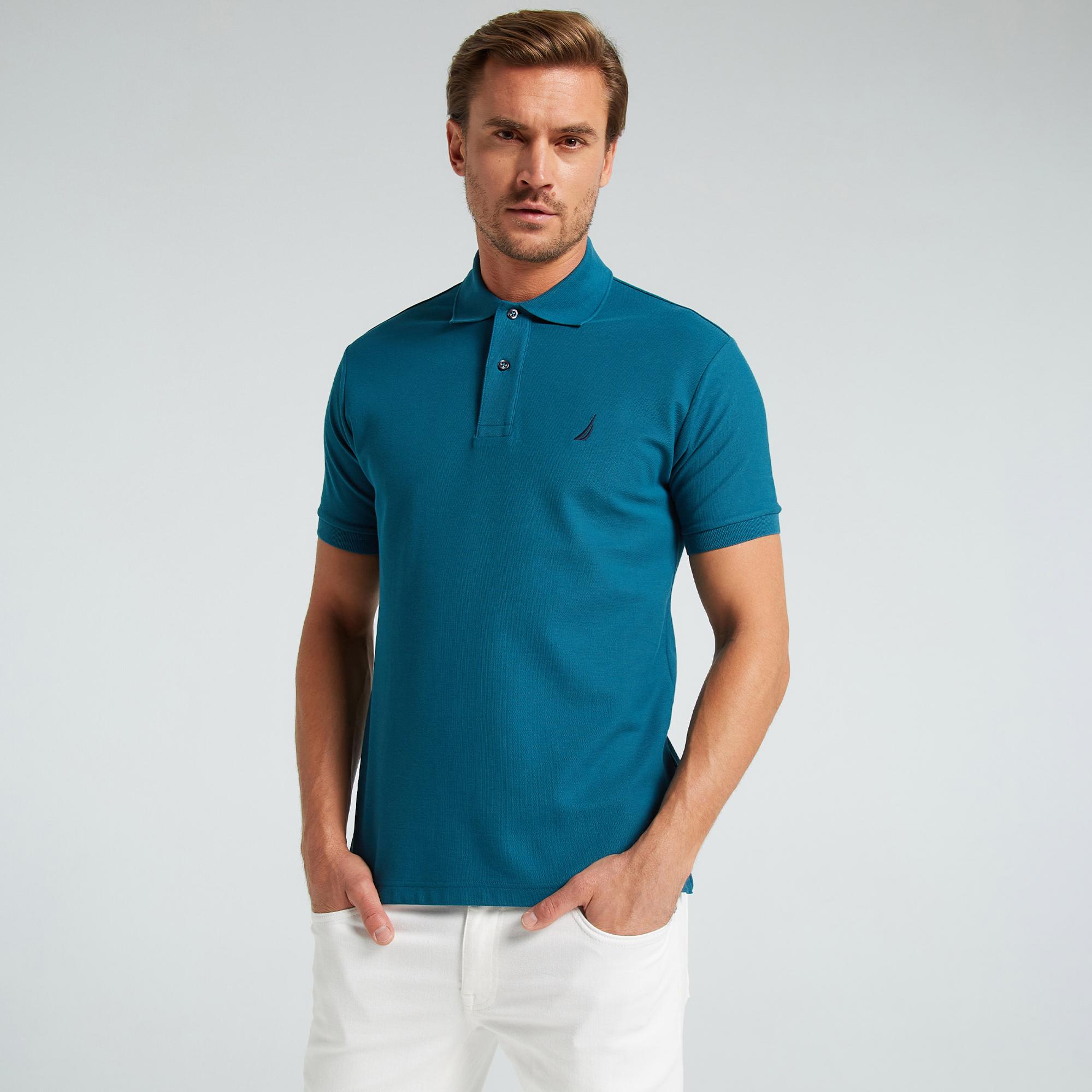 Nautica Erkek Mavi Classic Fit Kısa Kollu Polo Yaka T-Shirt