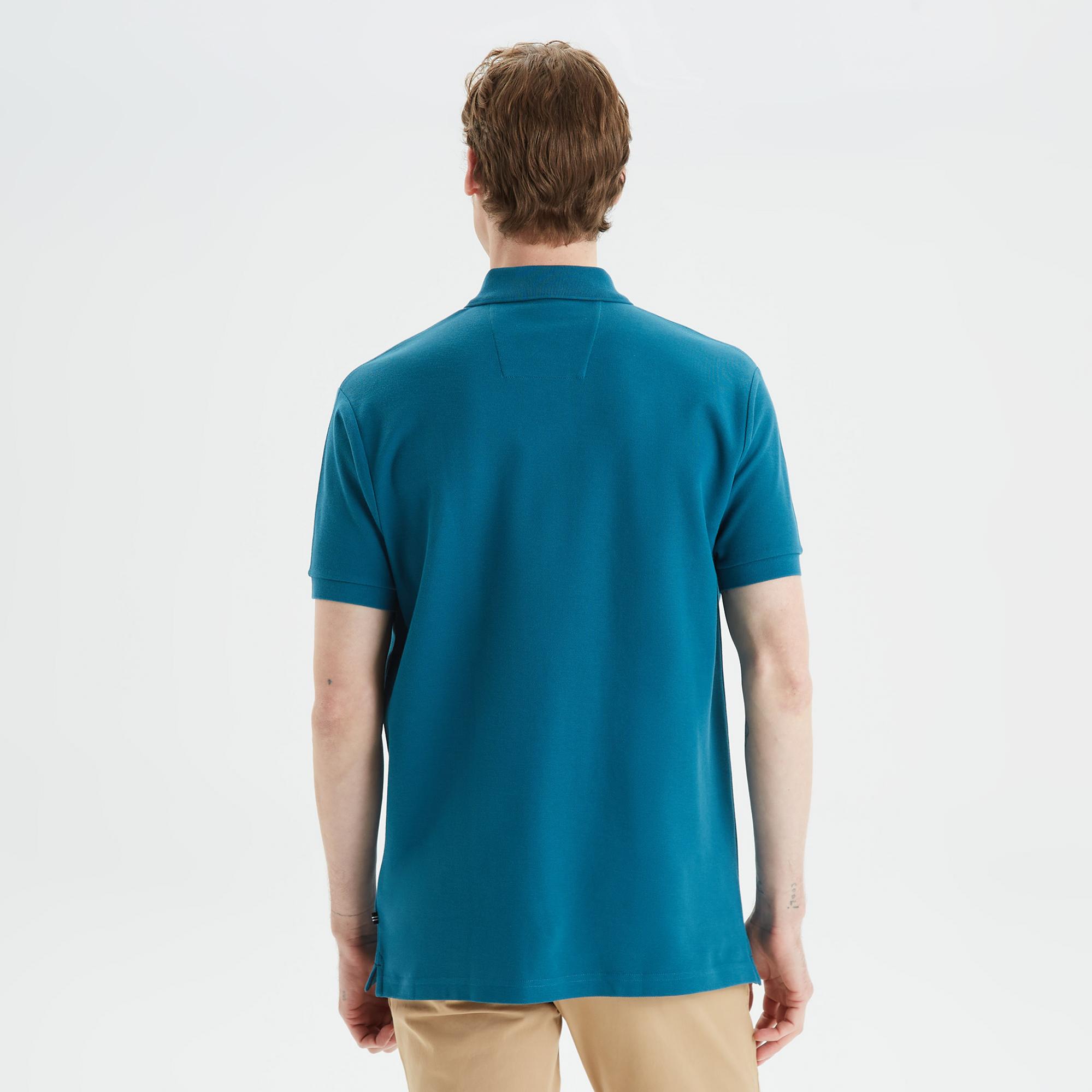 Nautica Erkek Mavi Classic Fit Kısa Kollu Polo Yaka T-Shirt