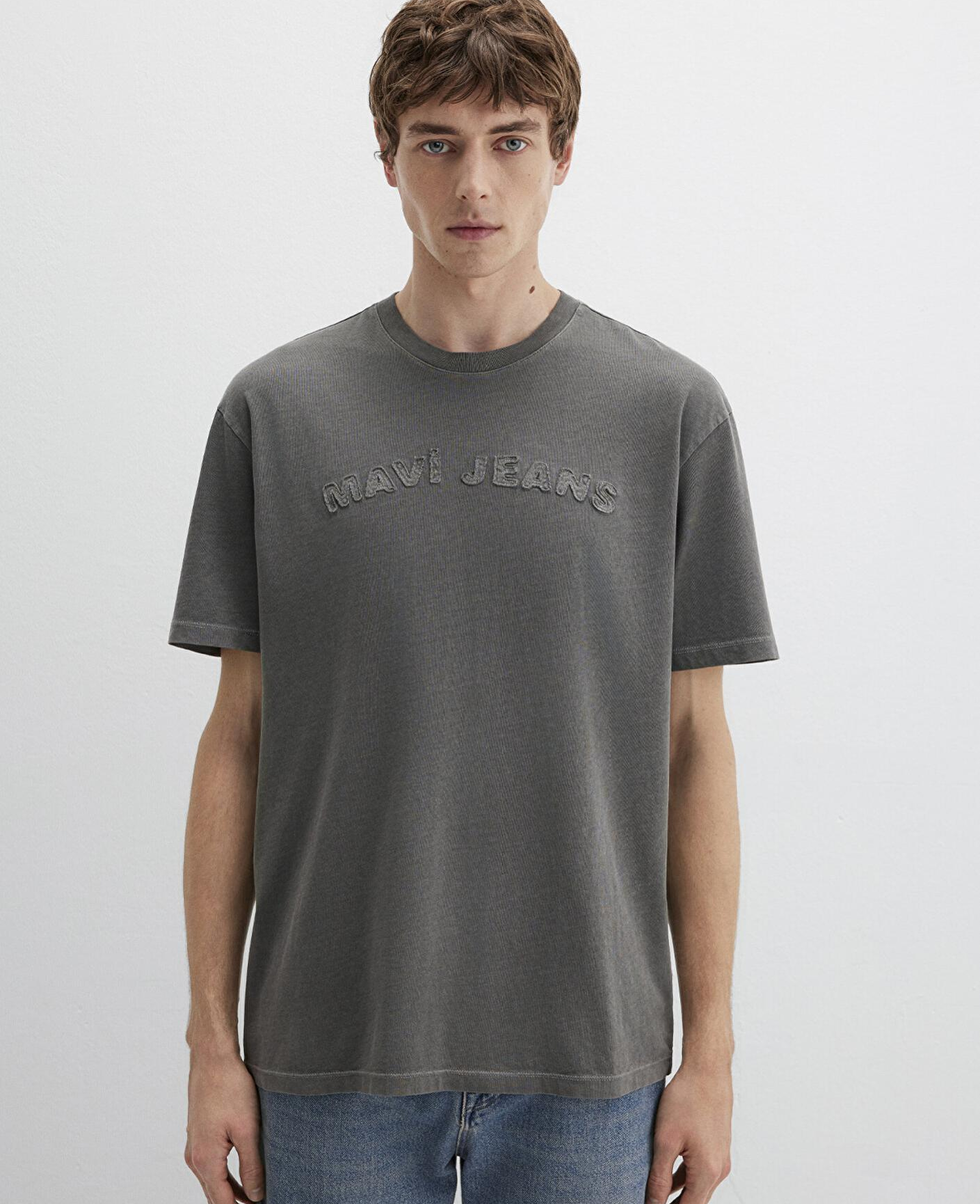 Mavi Mavi Jeans Baskılı Antrasit Tişört Loose Fit / Bol Rahat Kesim 0612953-900