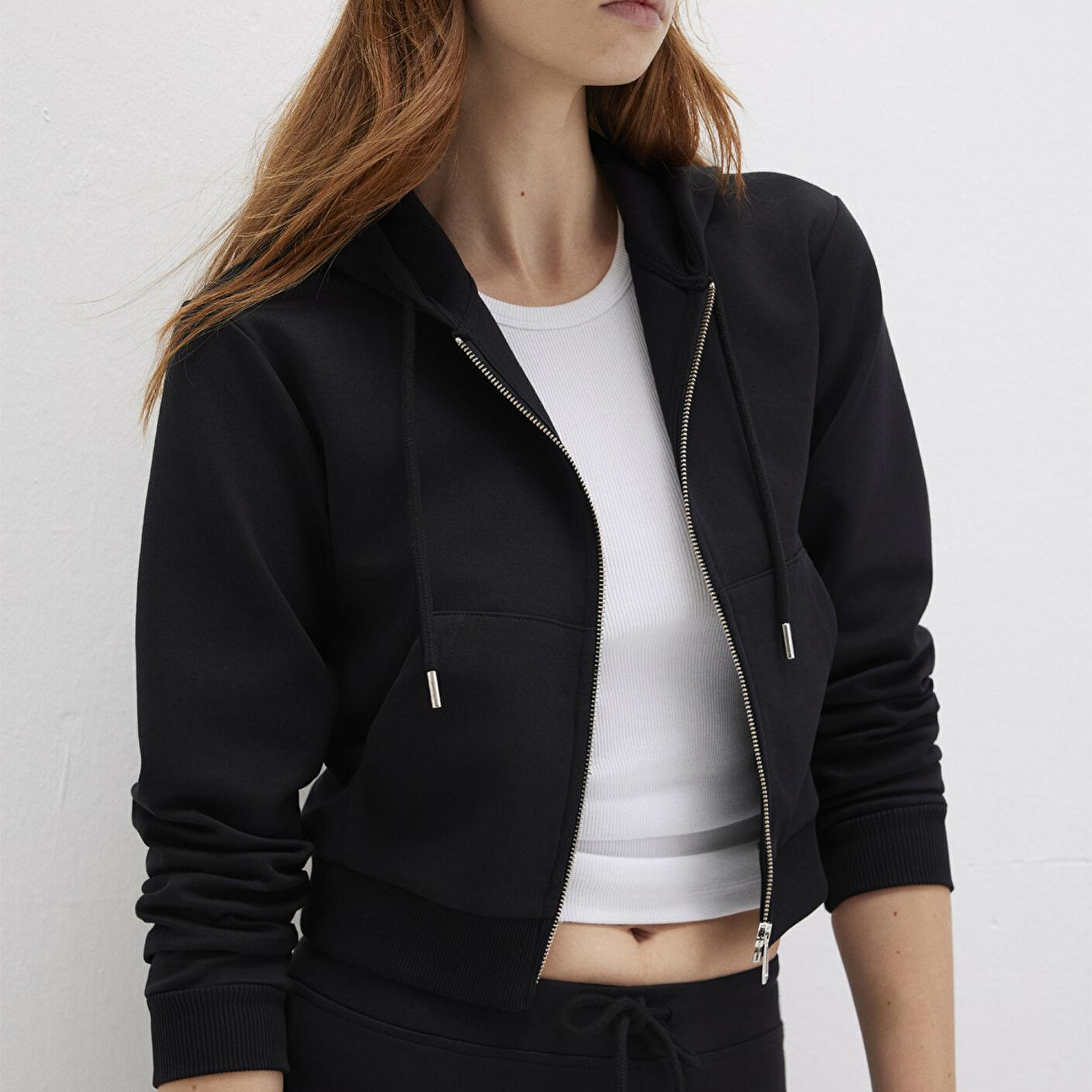 Mavi Kapüşonlu Siyah İnterlok Sweatshirt 1S10424-900