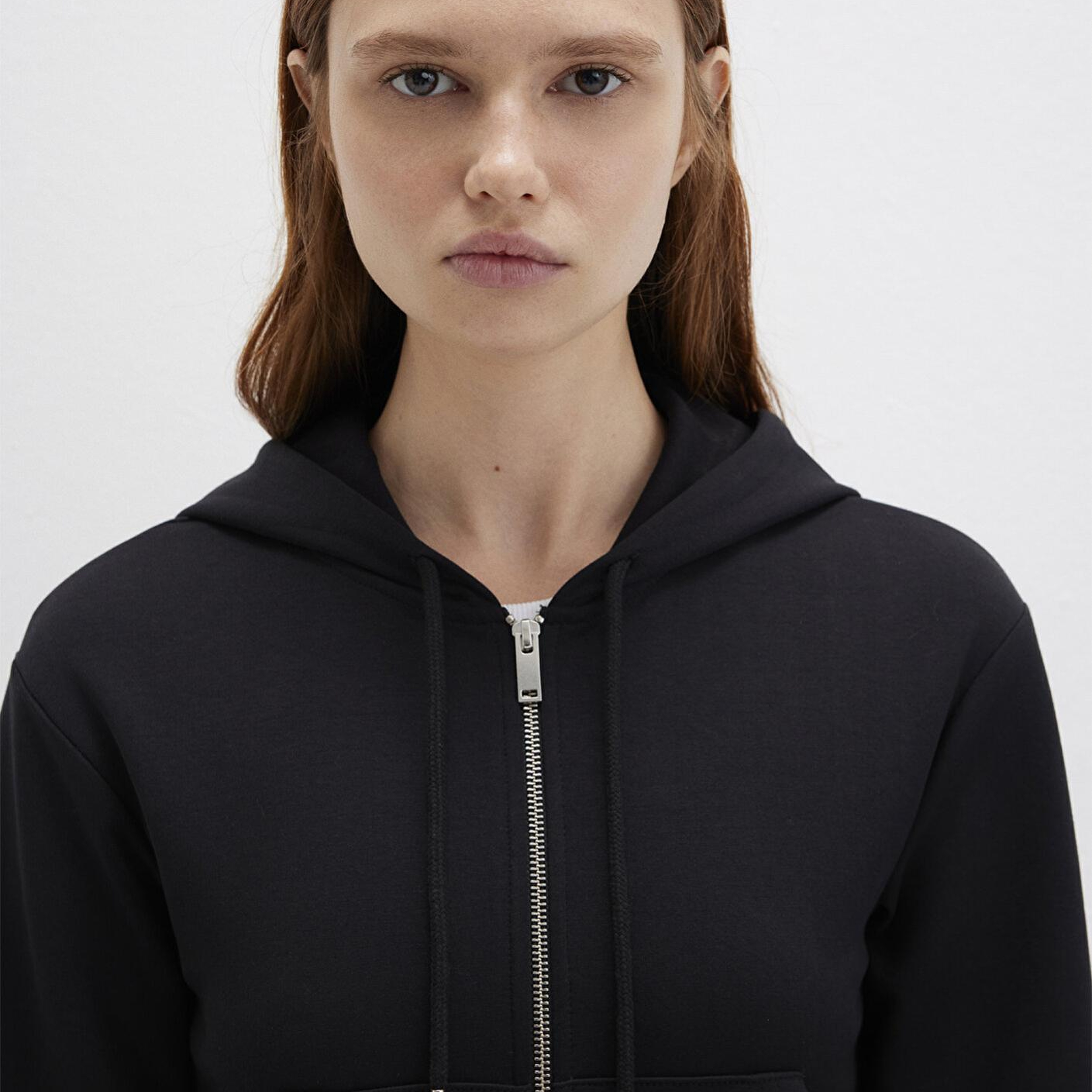 Mavi Kapüşonlu Siyah İnterlok Sweatshirt 1S10424-900