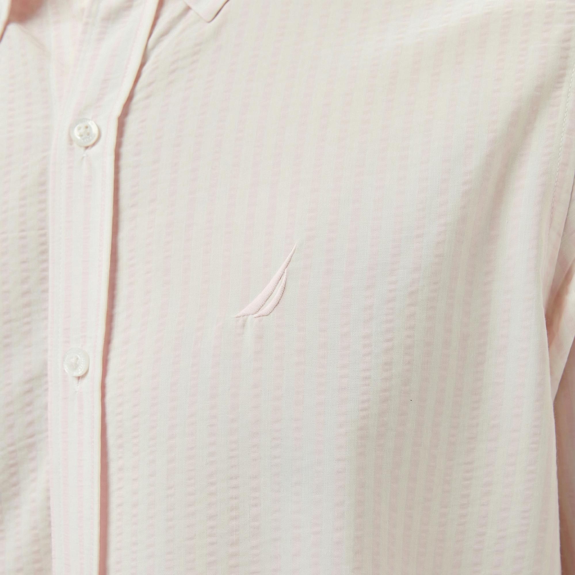 Nautica Erkek Pembe Classic Fit Çizgili Gömlek