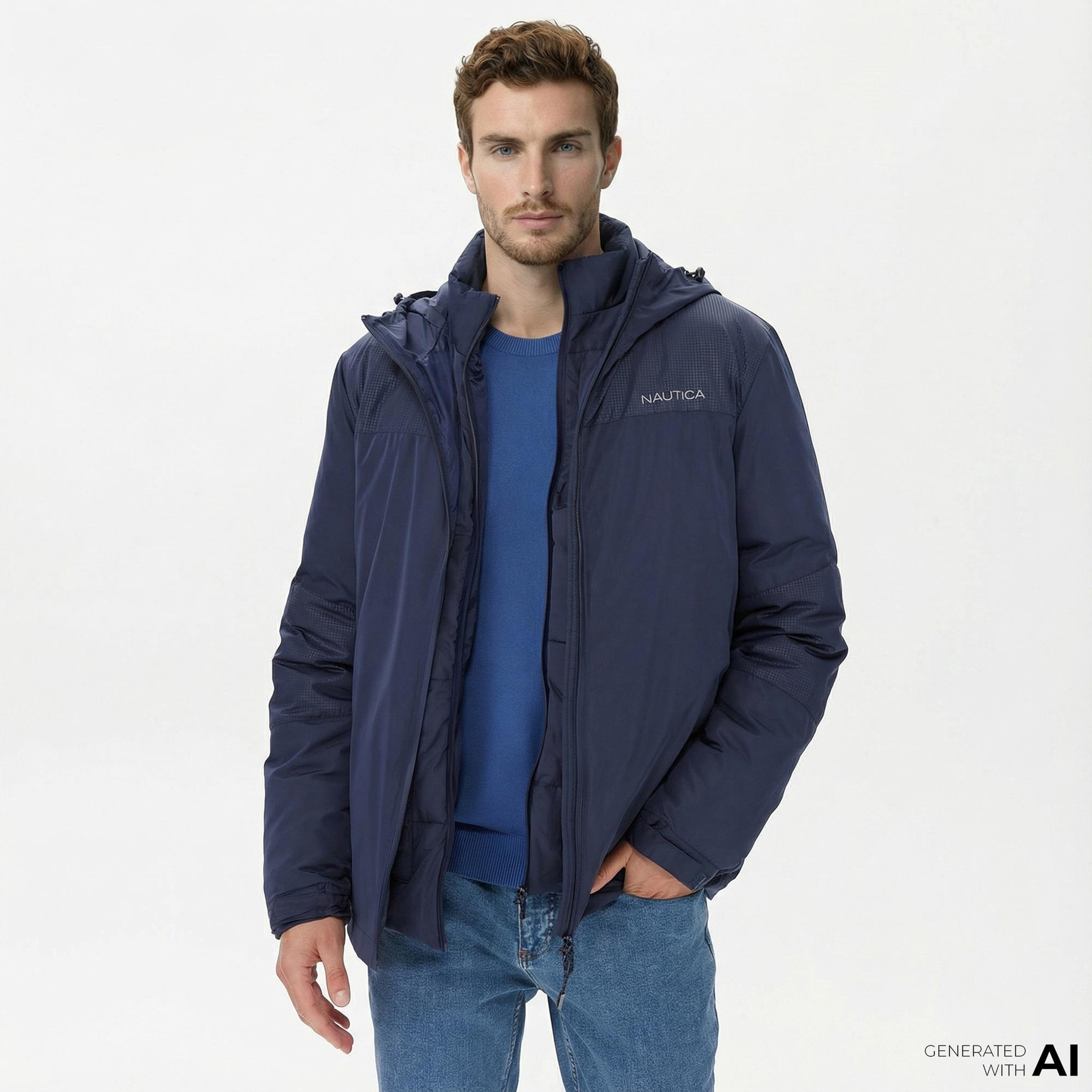 Nautica Erkek Lacivert Standart Fit Mont