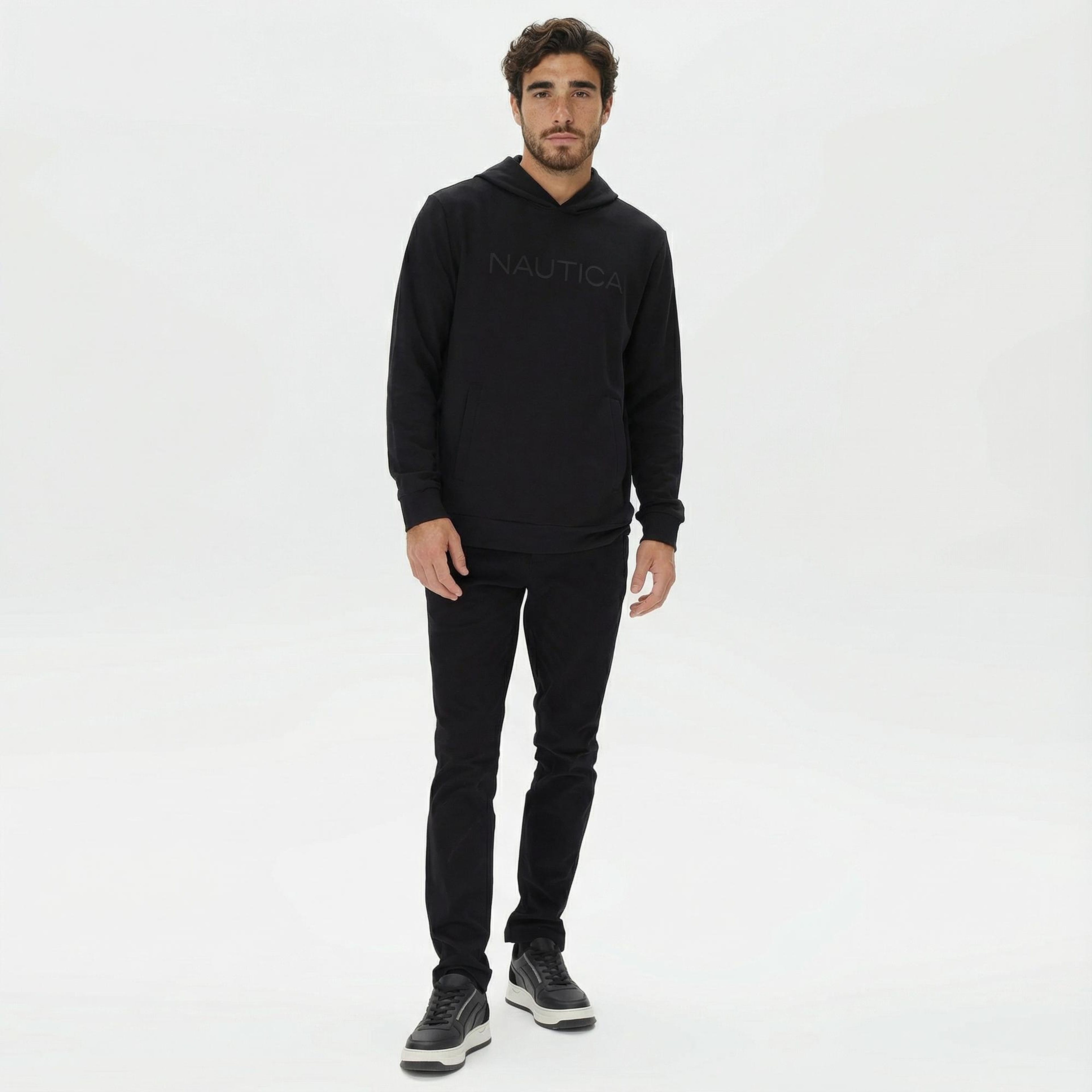 Nautica Erkek Siyah Standart Fit Sweatshirt