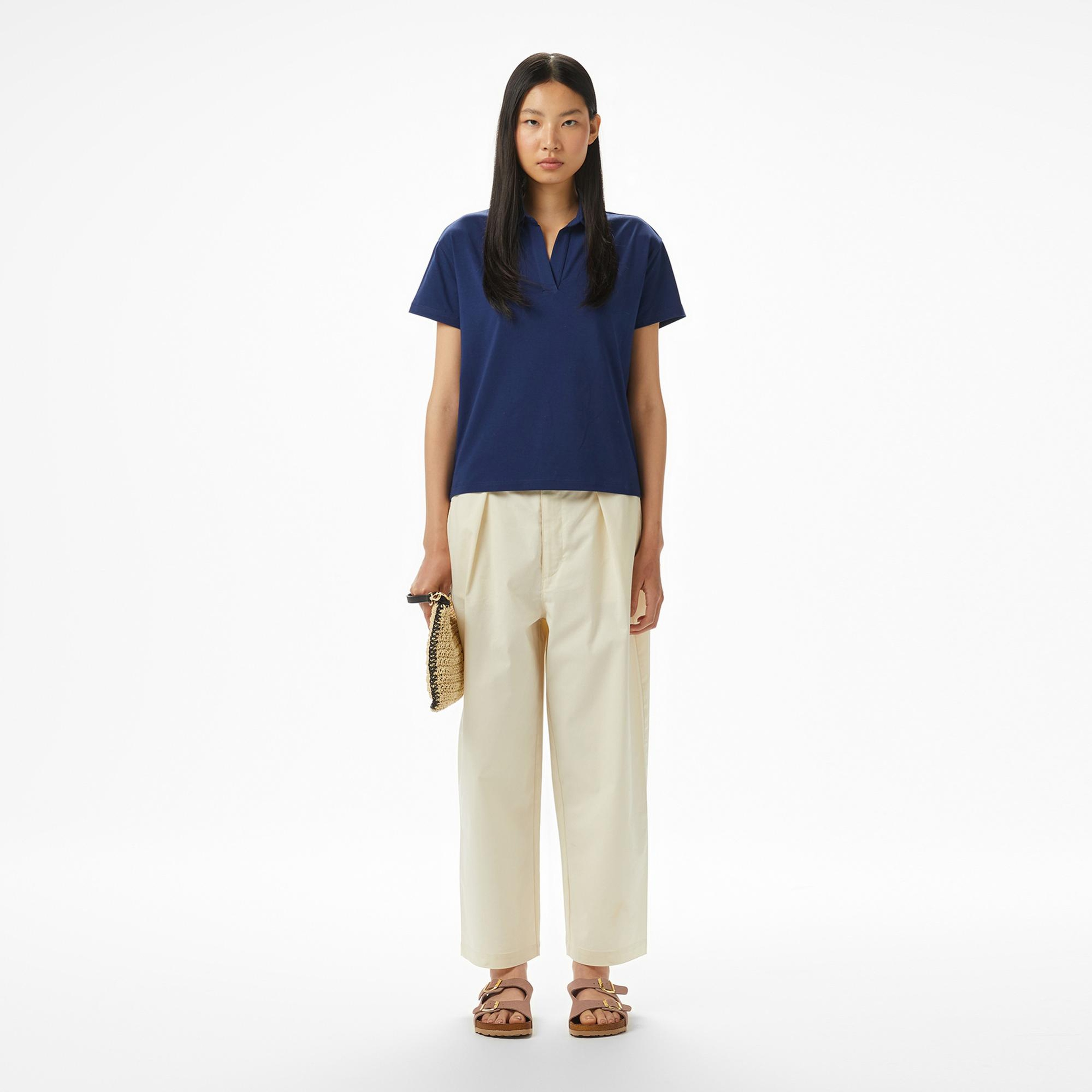 Nautica Kadın Lacivert Regular Fit Polo Yaka T-Shirt