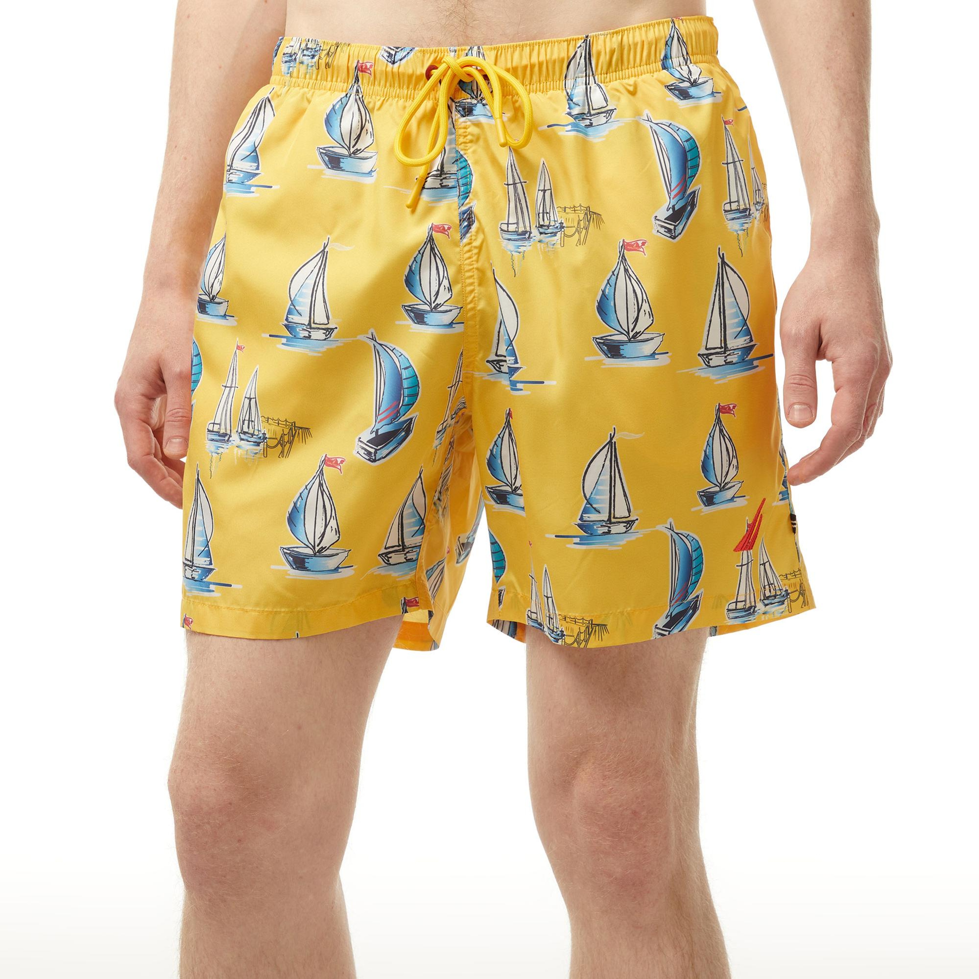Nautica Erkek Sarı Standart Fit Deniz Şortu