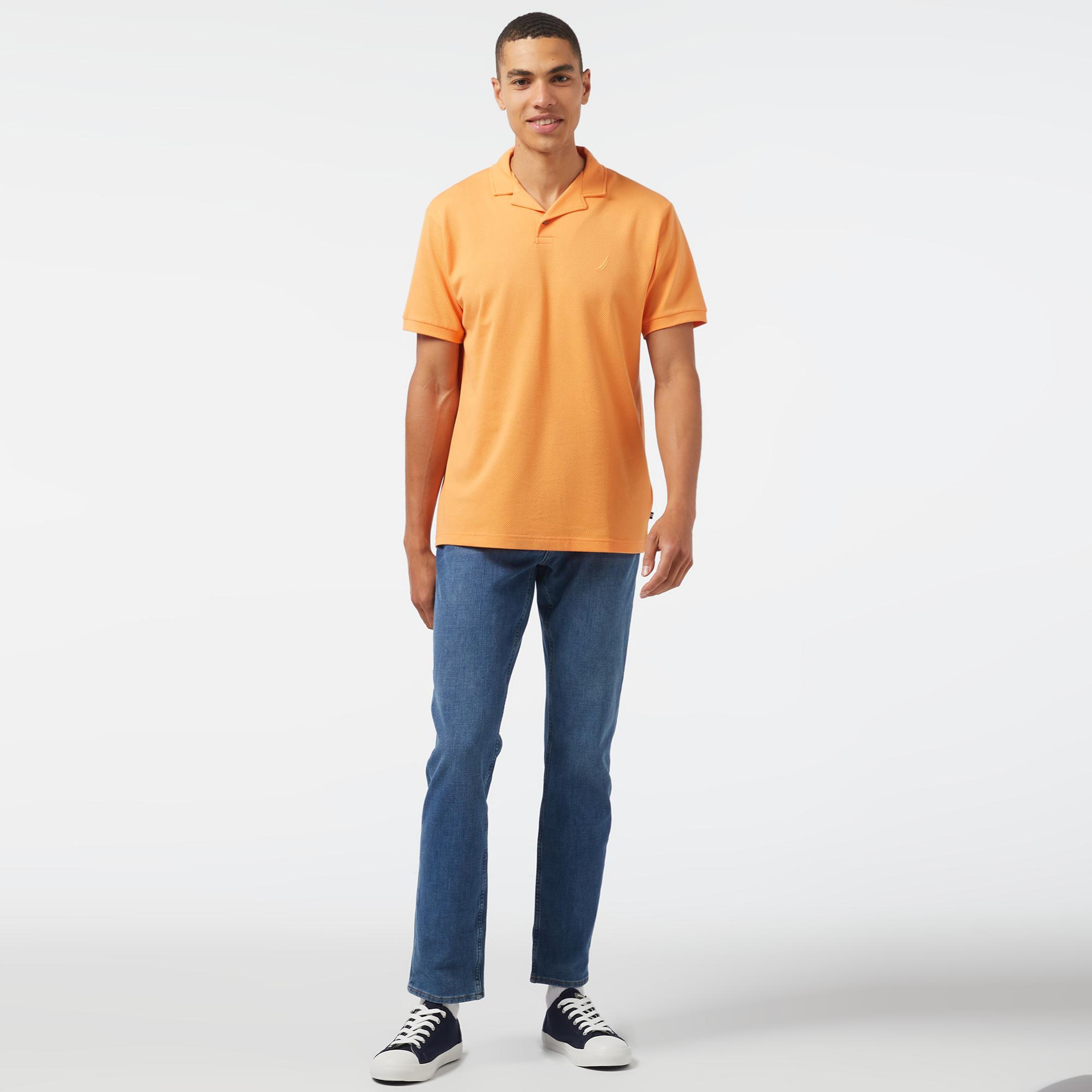 Nautica Erkek Turuncu Classic Fit Kısa Kollu Polo Yaka T-Shirt