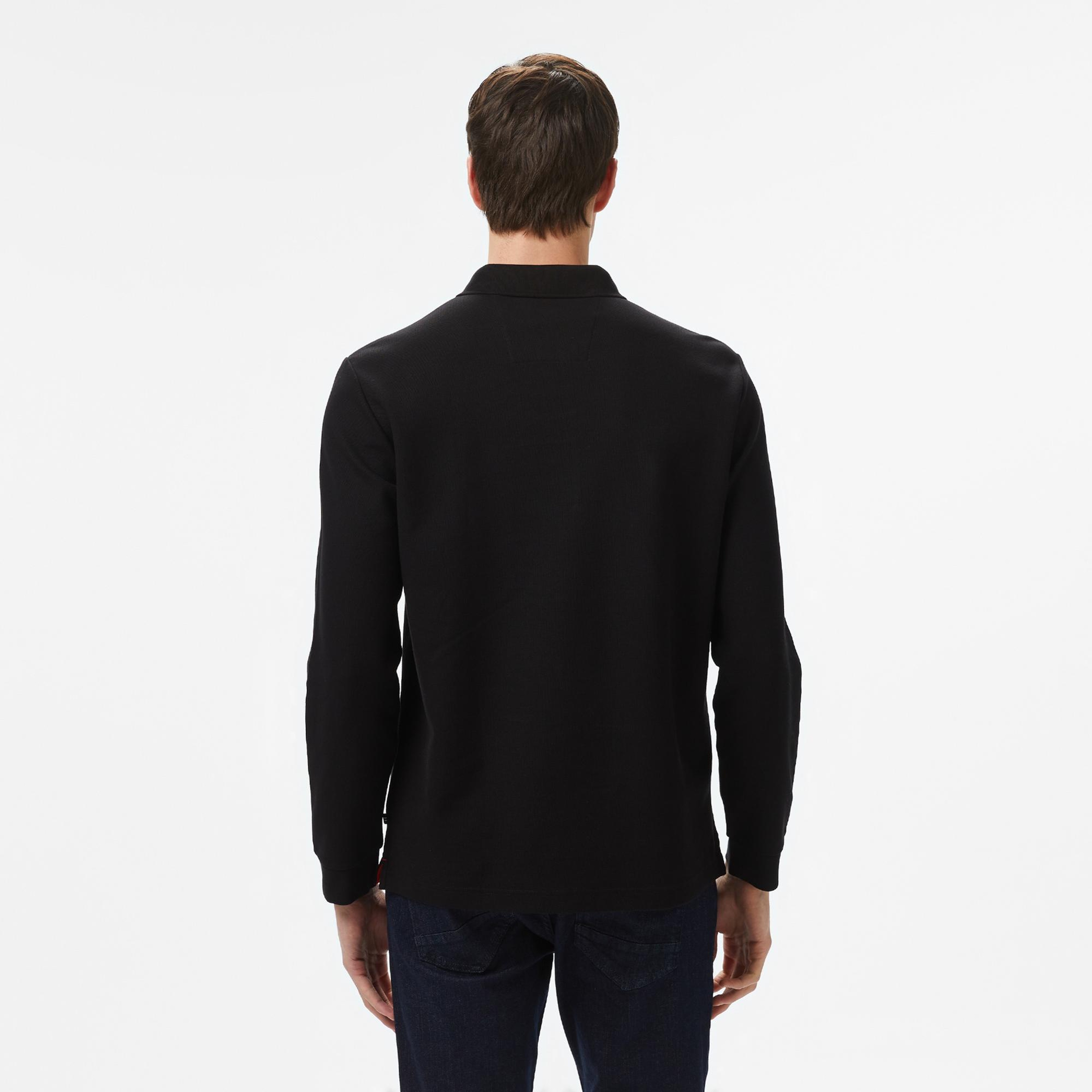 Nautica Erkek Siyah Classic Fit Uzun Kollu Polo Yaka T-Shirt