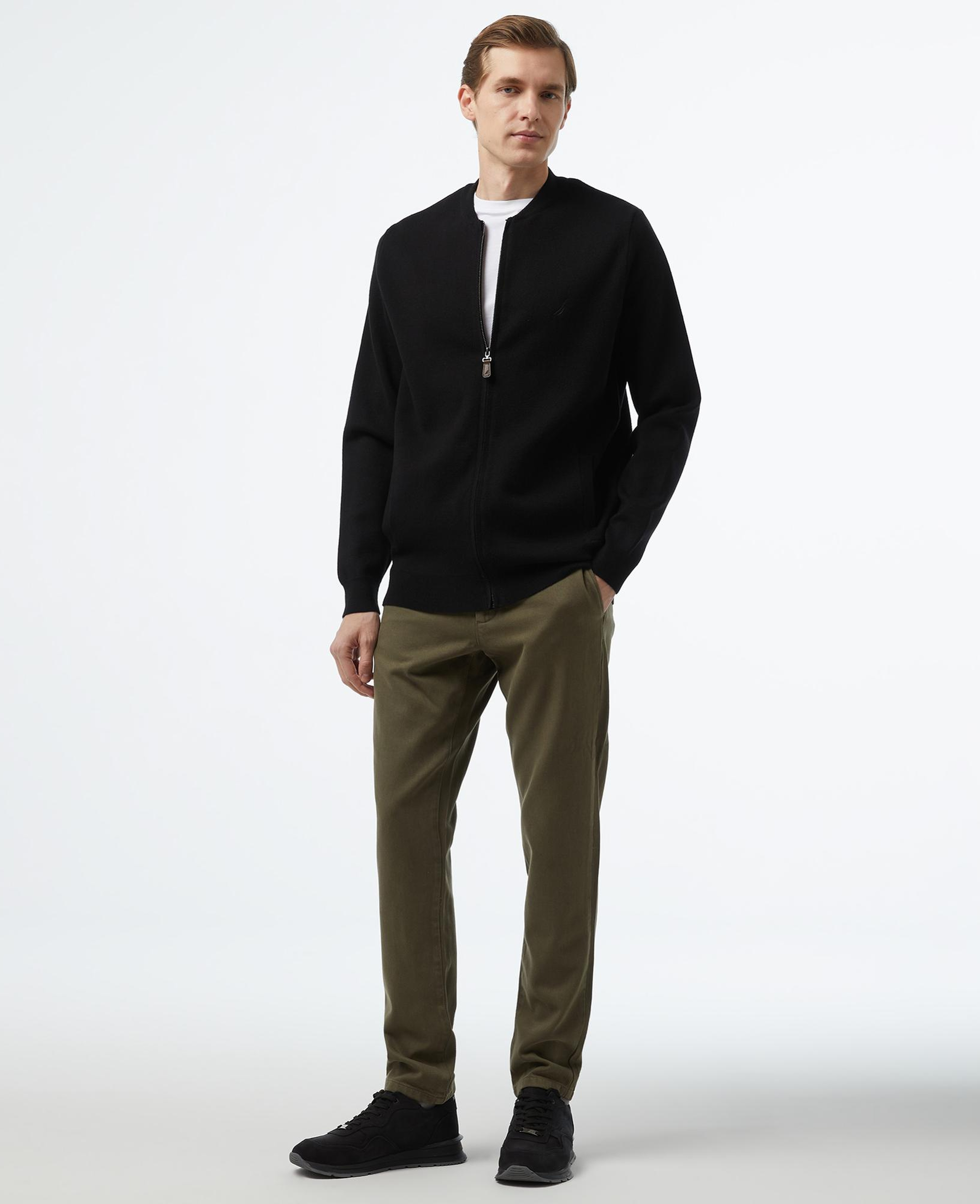 Nautica Erkek Siyah Regular Fit Hırka