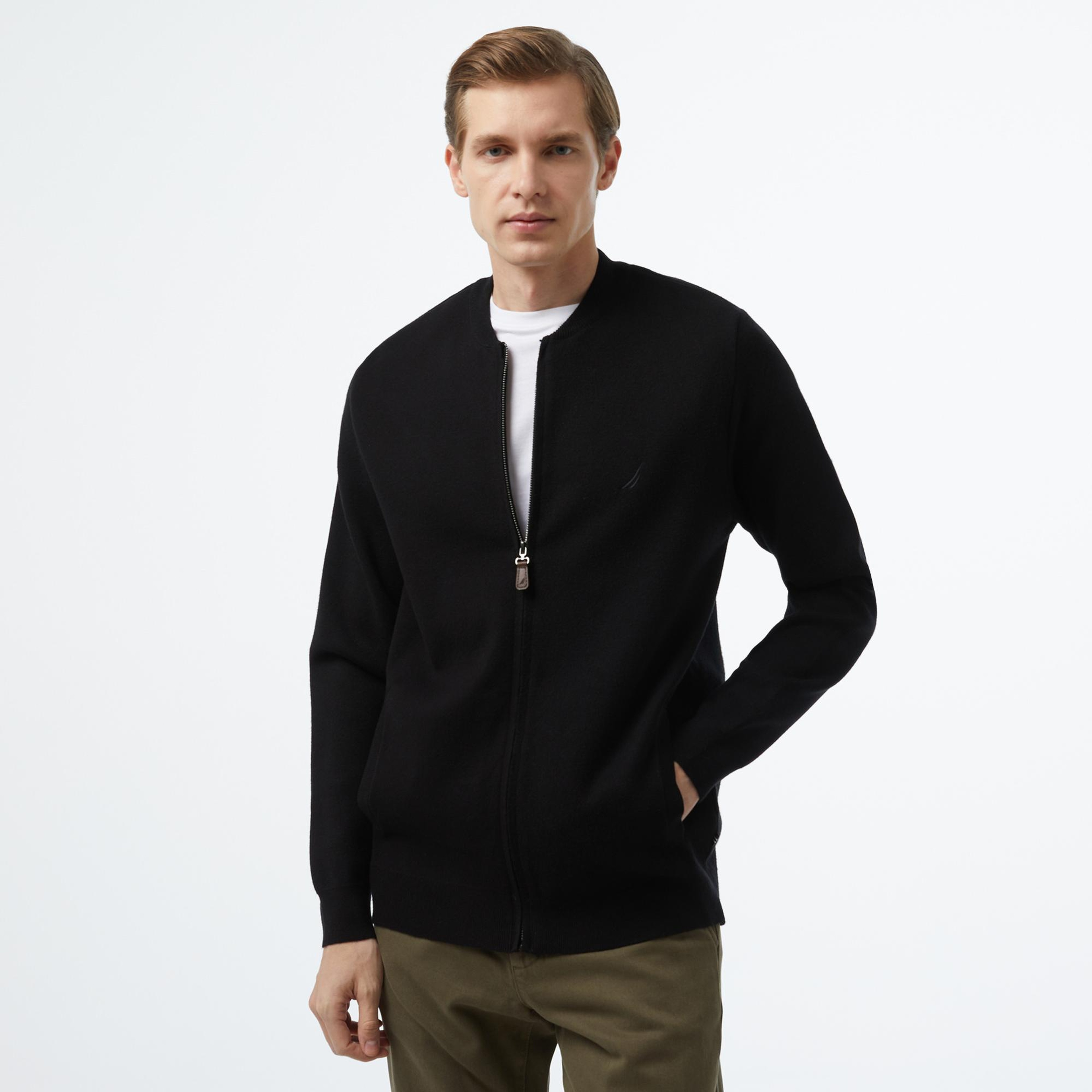 Nautica Erkek Siyah Regular Fit Hırka