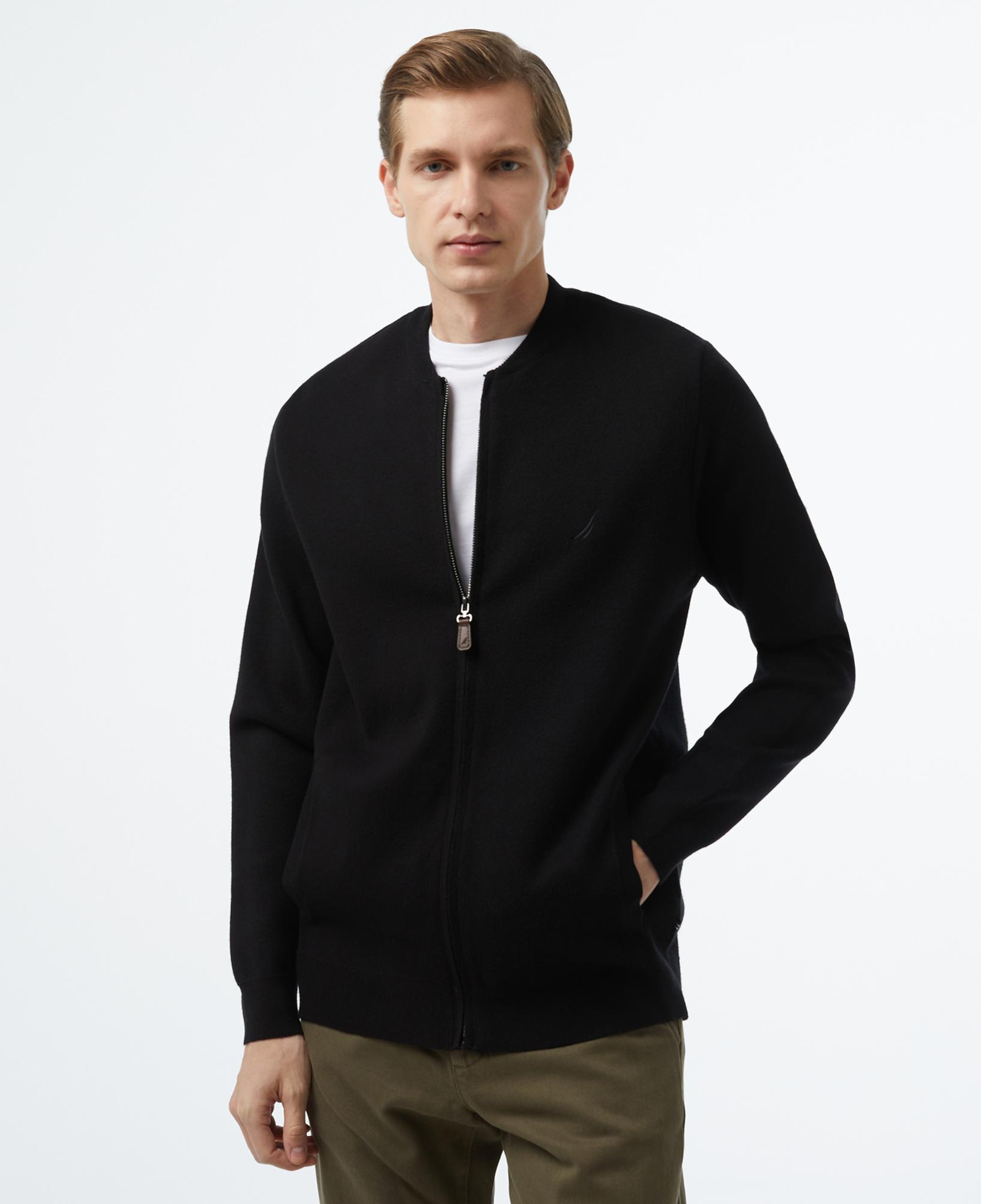 Nautica Erkek Siyah Regular Fit Hırka