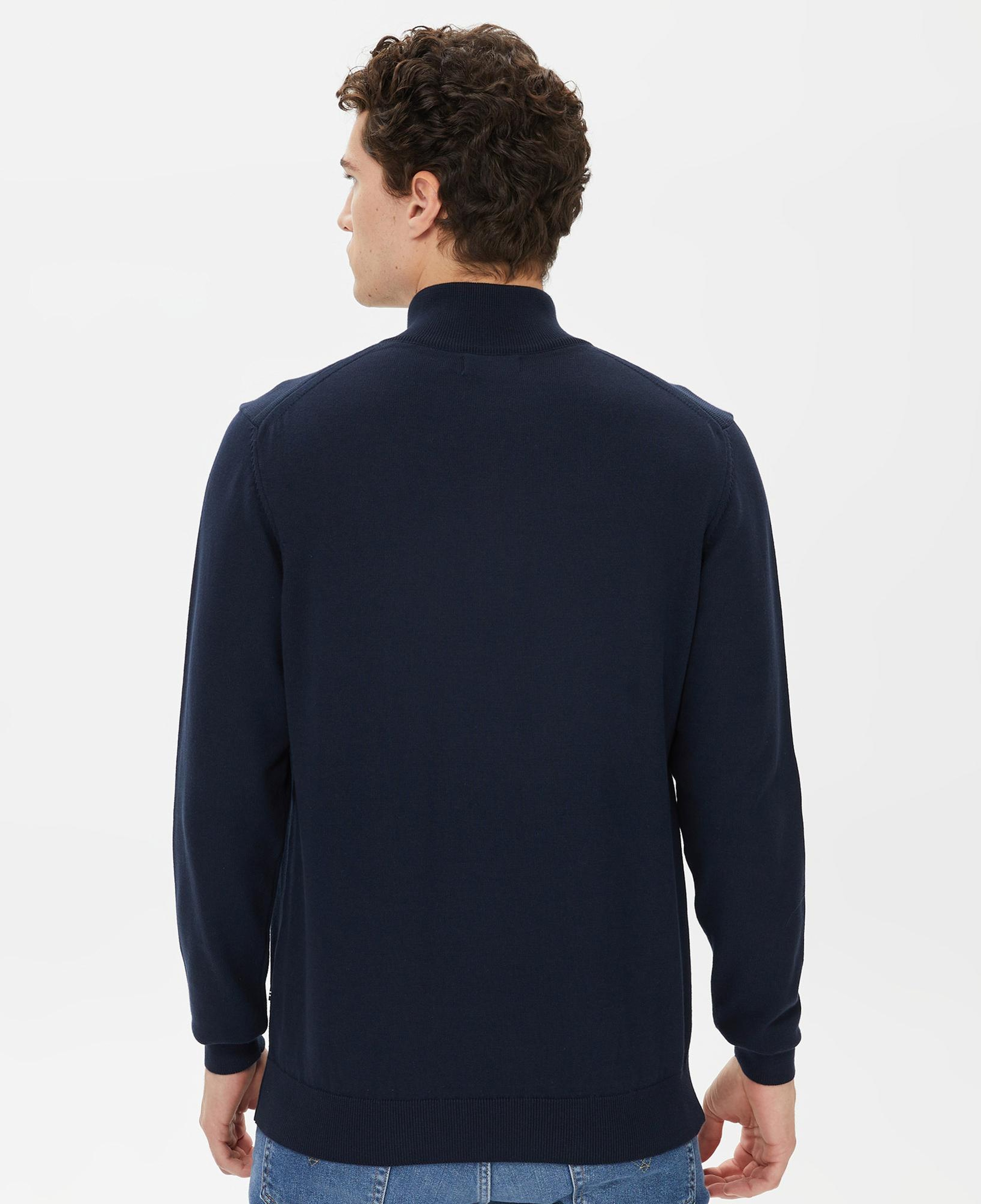 Nautica Erkek Lacivert Standart Fit Dik Yakalı Kazak