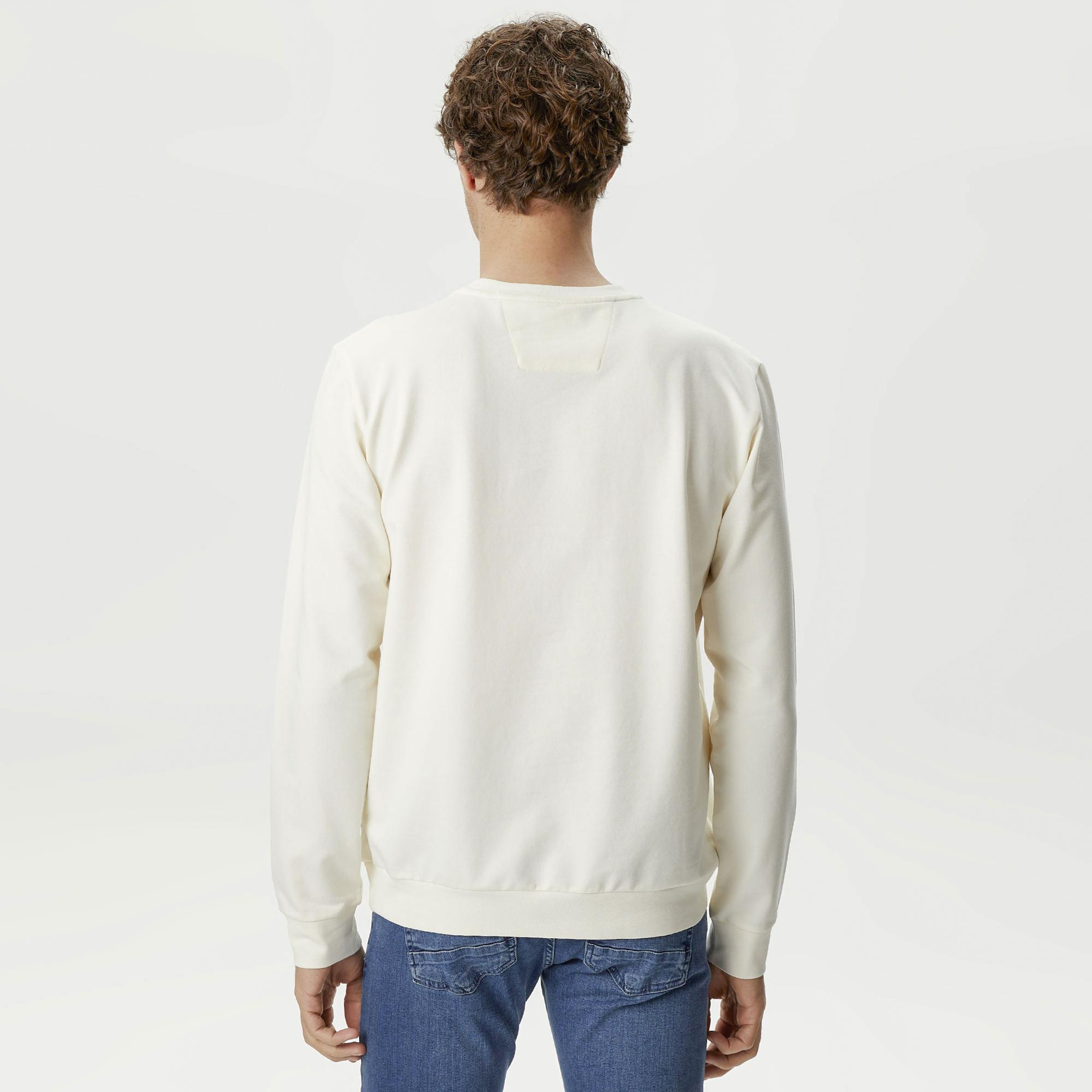 Nautica Erkek Krem Rengi Standart Fit Sweatshirt