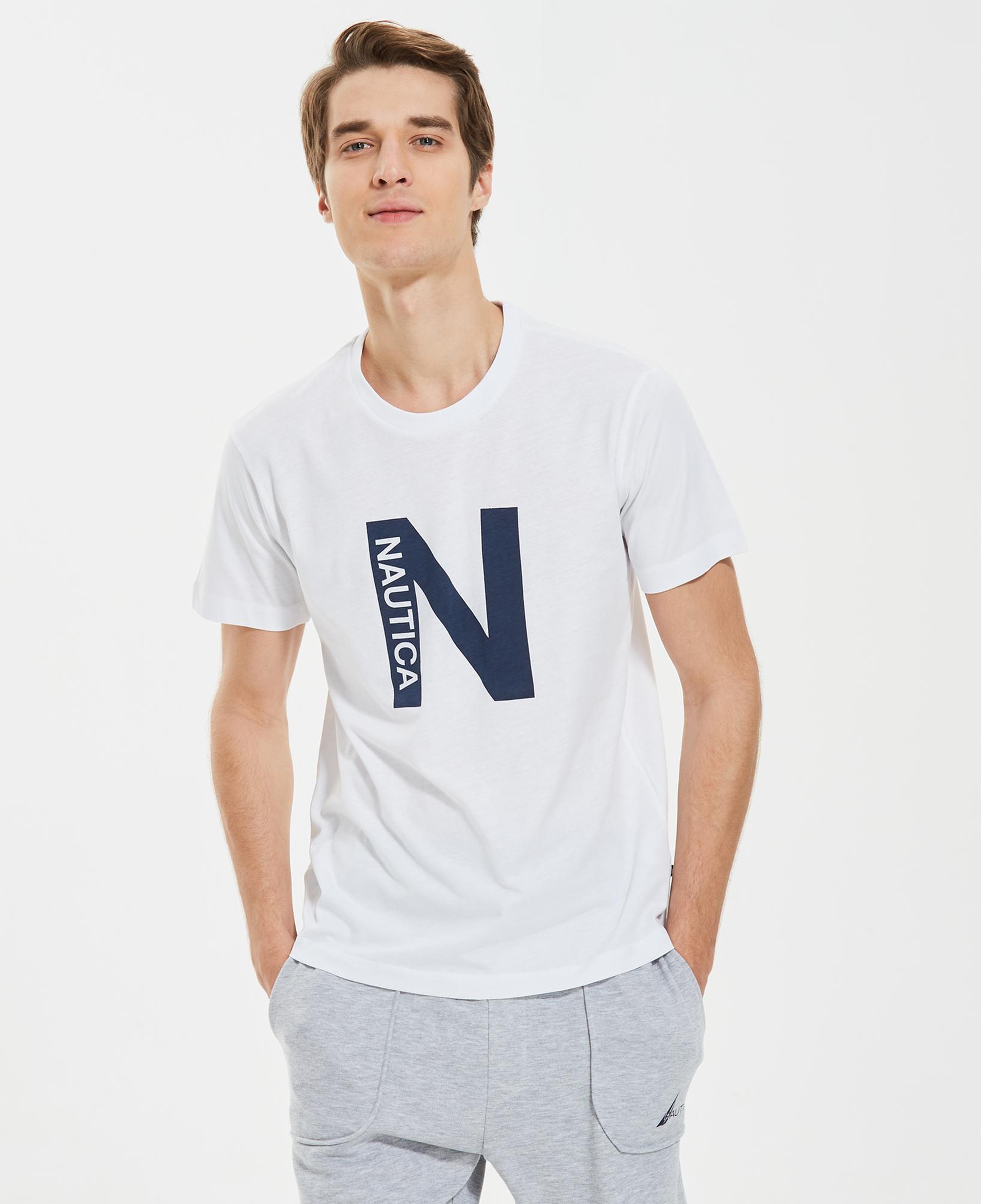 Nautica Erkek Beyaz Standart Fit T-Shirt