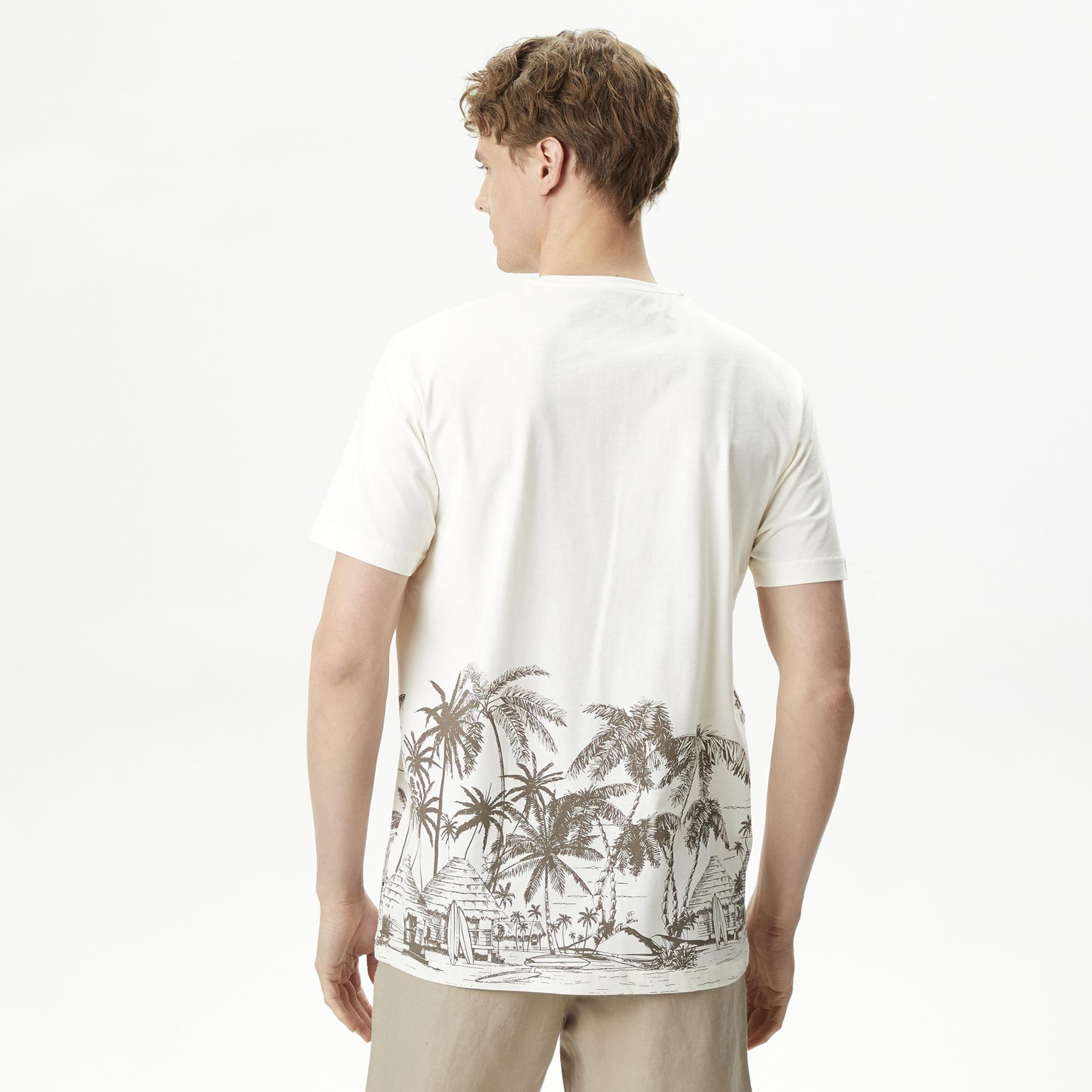 Nautica Erkek Kırık Beyaz Standart Fit T-Shirt