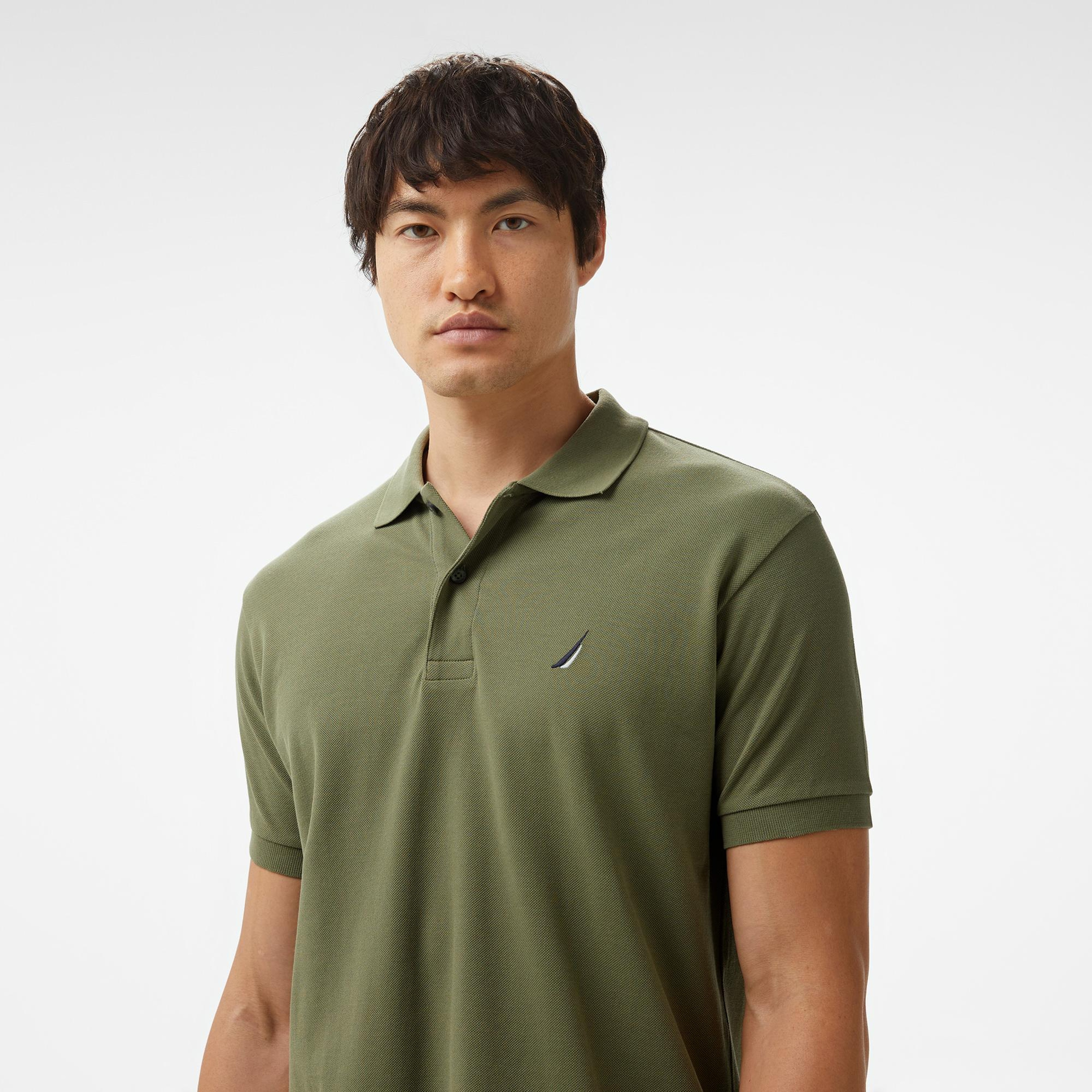 Nautica Erkek Yeşil Classic Fit Kısa Kollu Polo Yaka T-Shirt
