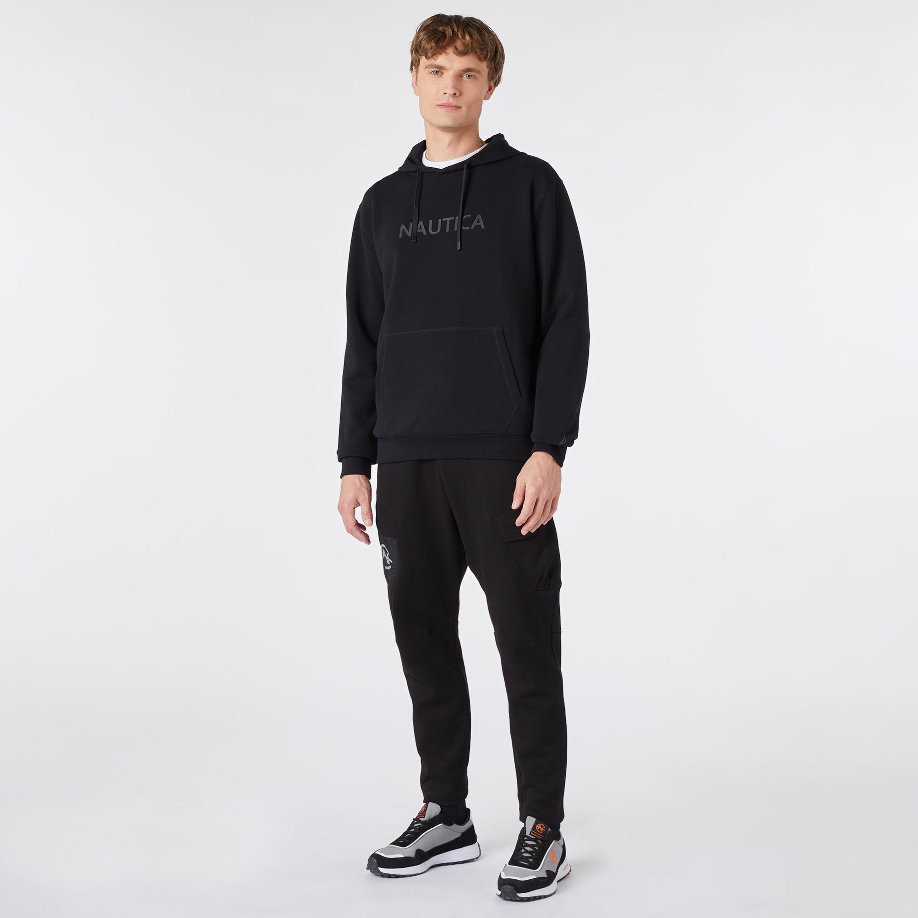 Nautica Erkek Siyah Standart Fit Kapüşonlu Sweatshirt