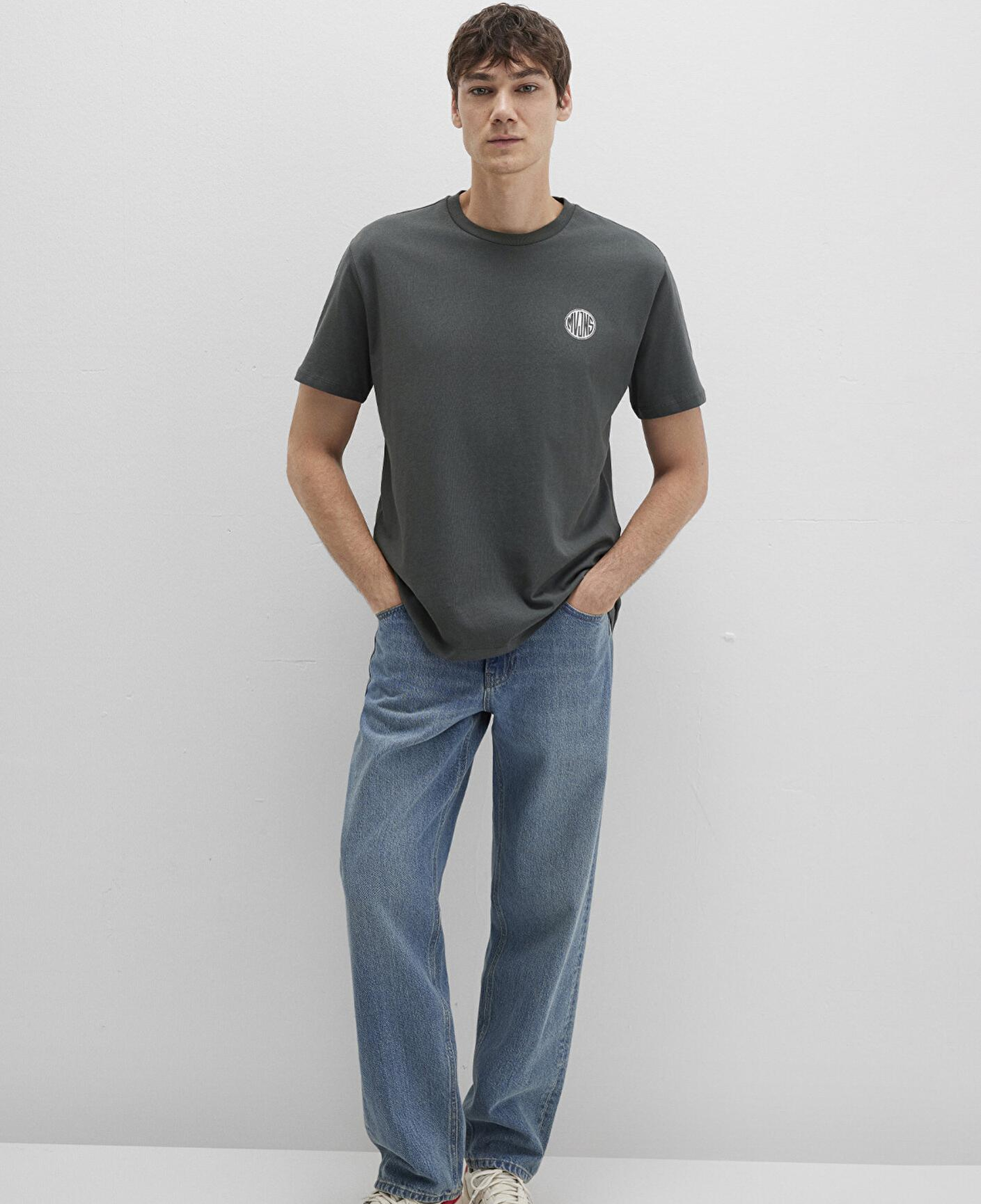 Mavi Mavi Logo Baskılı Yeşil Tişört Loose Fit / Bol Rahat Kesim 0613014-71598