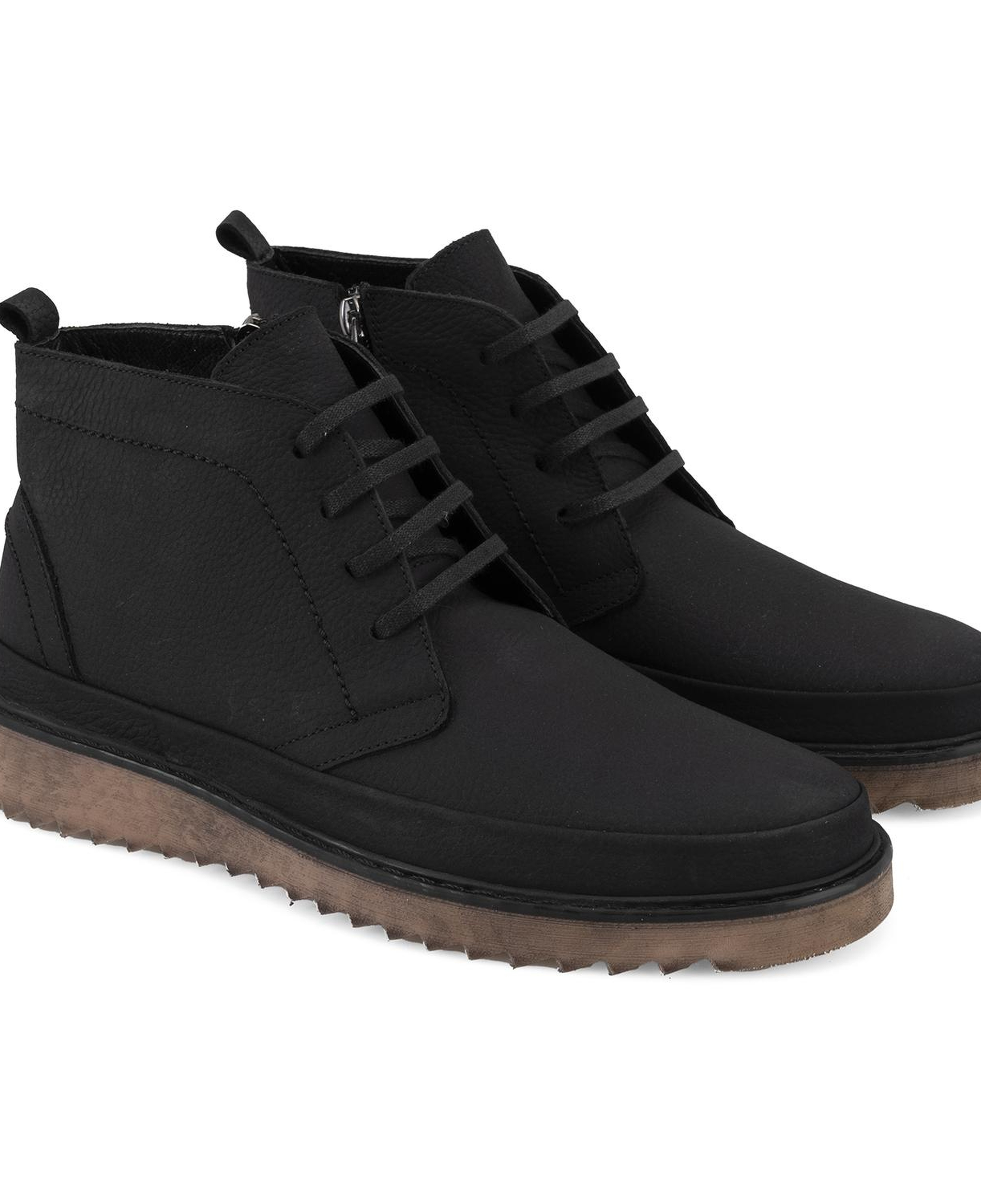 Amelas Siyah Erkek Deri Bot