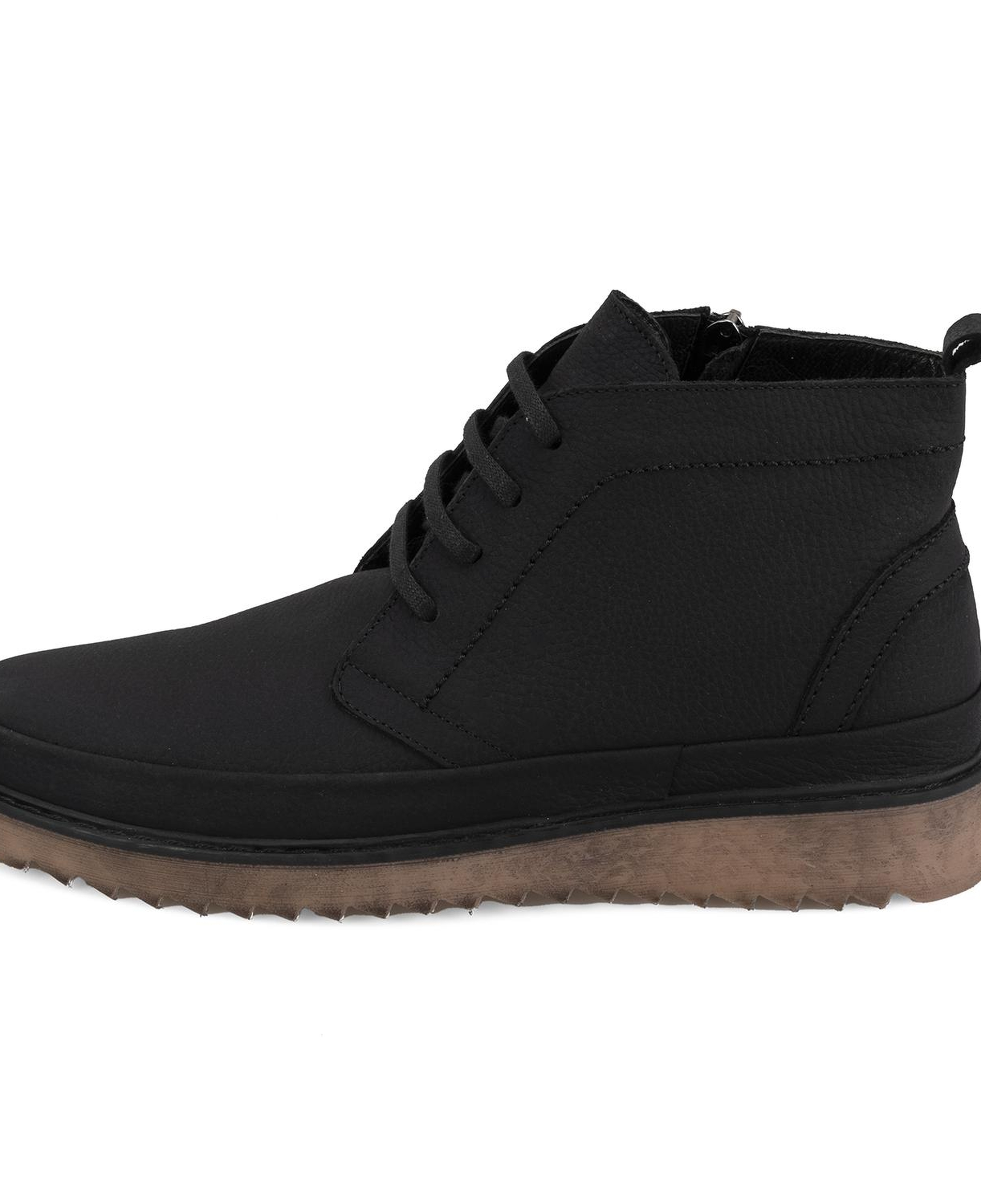 Amelas Siyah Erkek Deri Bot